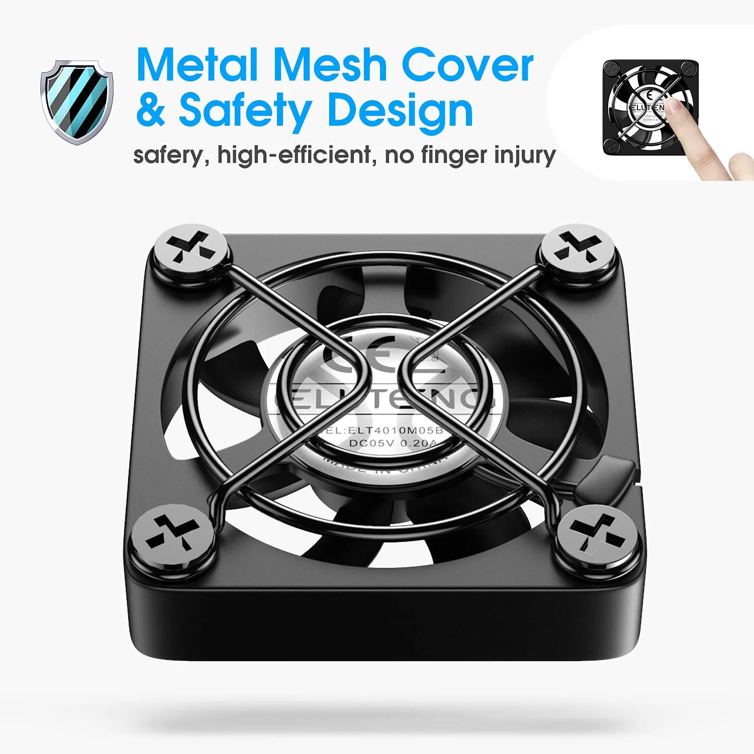 ELUTENG Dual 40mm USB Fan with 3 Speeds Adjustable 5V PC Fan Max 5500RPM 40mm * 40mm * 25mm Mini Case Fan Quiet Computer Fan Compatible for PC, TV Box, Router, Xbox, PlayStation - Image 6