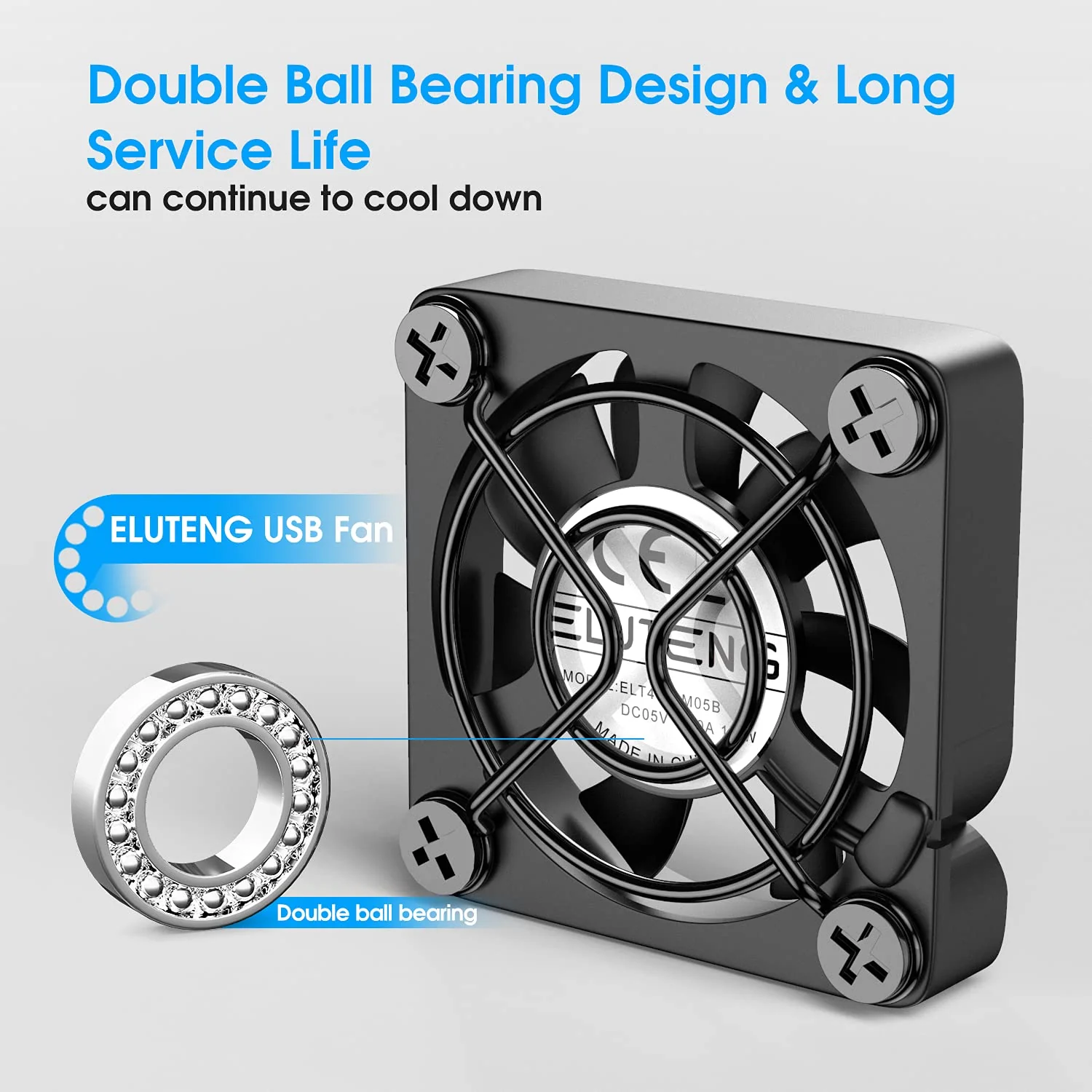 ELUTENG Dual 40mm USB Fan with 3 Speeds Adjustable 5V PC Fan Max 5500RPM 40mm * 40mm * 25mm Mini Case Fan Quiet Computer Fan Compatible for PC, TV Box, Router, Xbox, PlayStation - Image 8