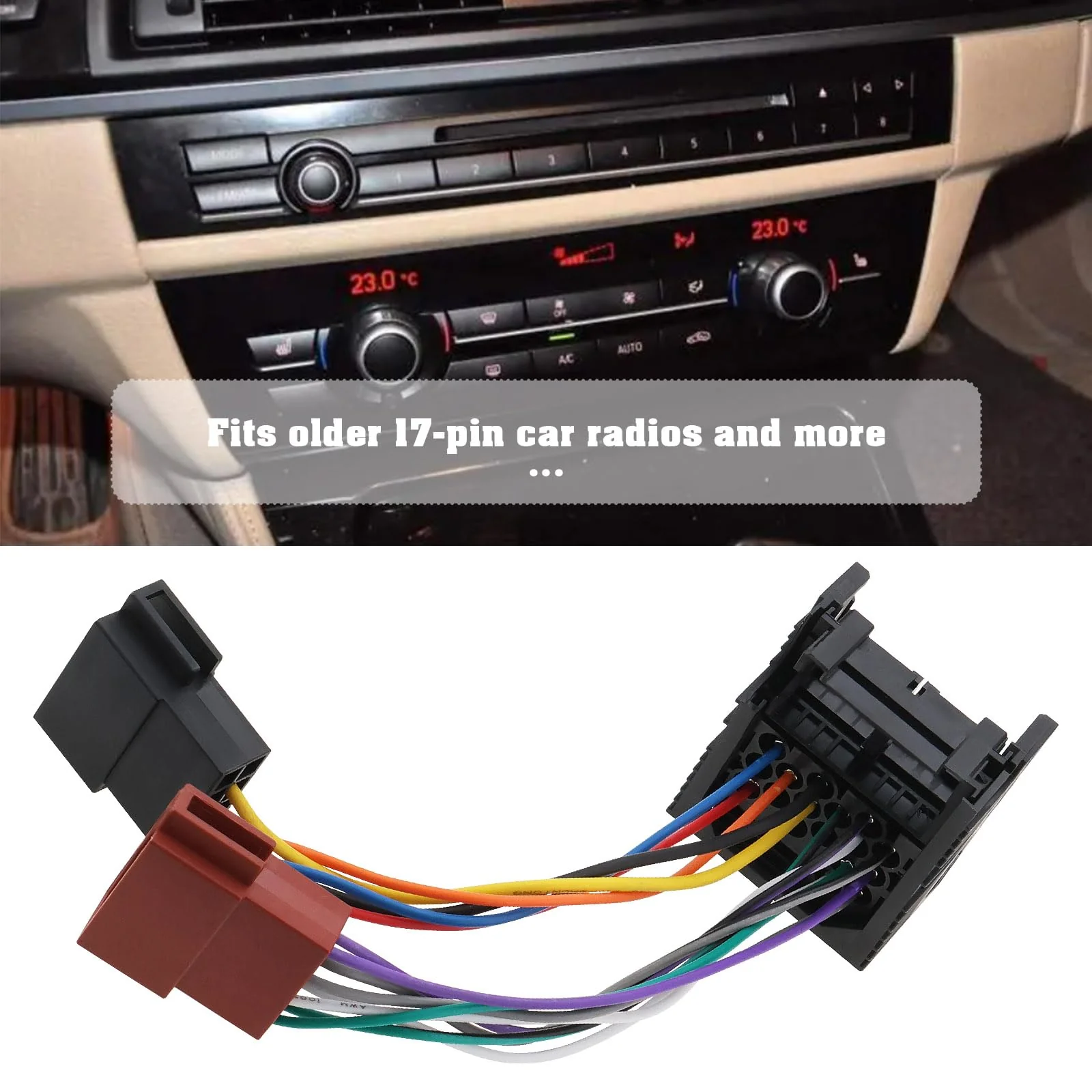 eMagTech Car Radio Adapter Old 17-pin Compatible with BMW 3 Series Compatible with BMW 5 Series Compatible with BMW 7 Series Radios Cord Length 11.5cm - Image 3