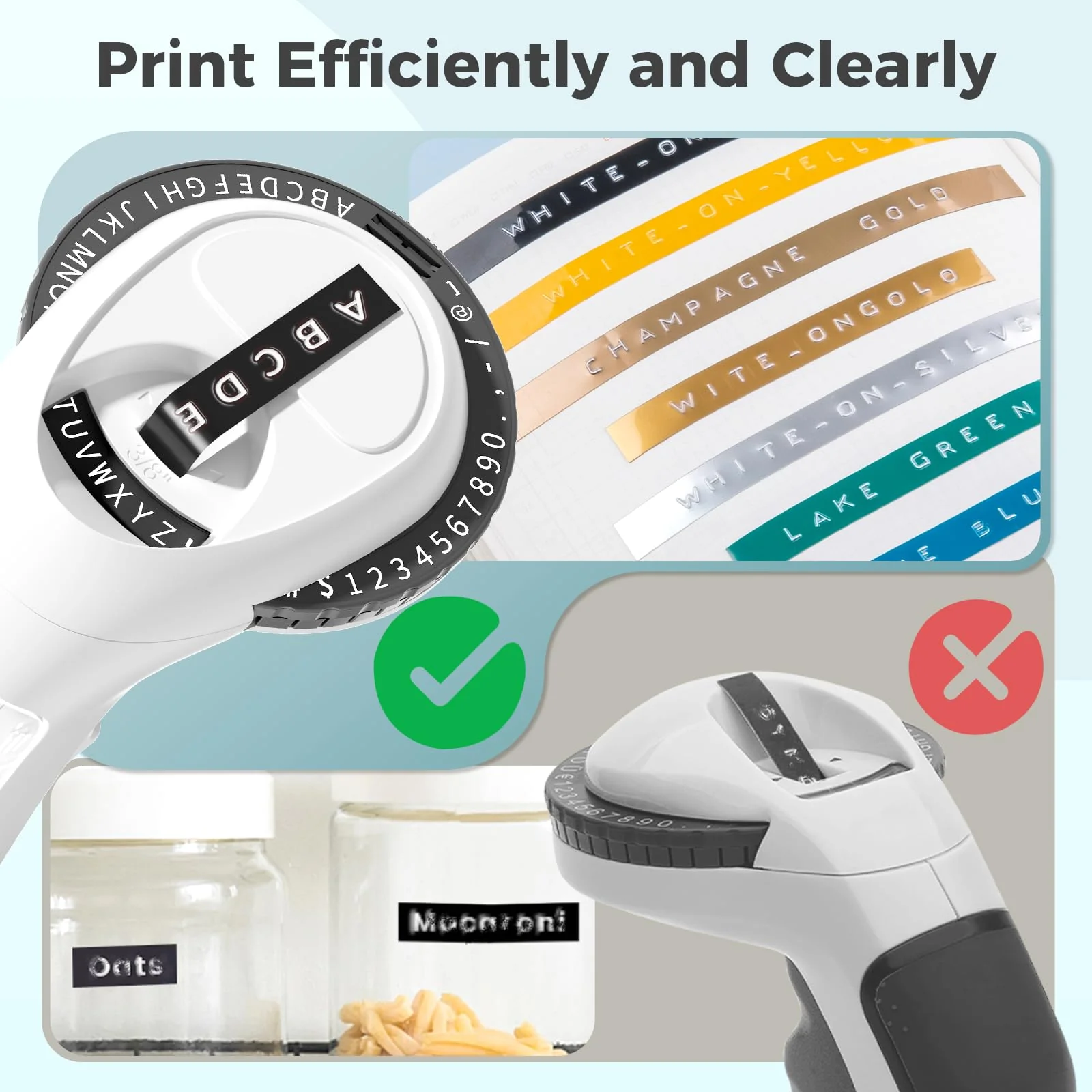 Embossing Label Maker Machine with Tapes, Vintage Embossed Label Maker Manual, Retro Emboss Label Maker Old School, Embosser with 5 Rolls 9mm 3D Tapes for Home Office Kids DIY Crafting, Black 1 Label Maker+5 Tape - Image 4