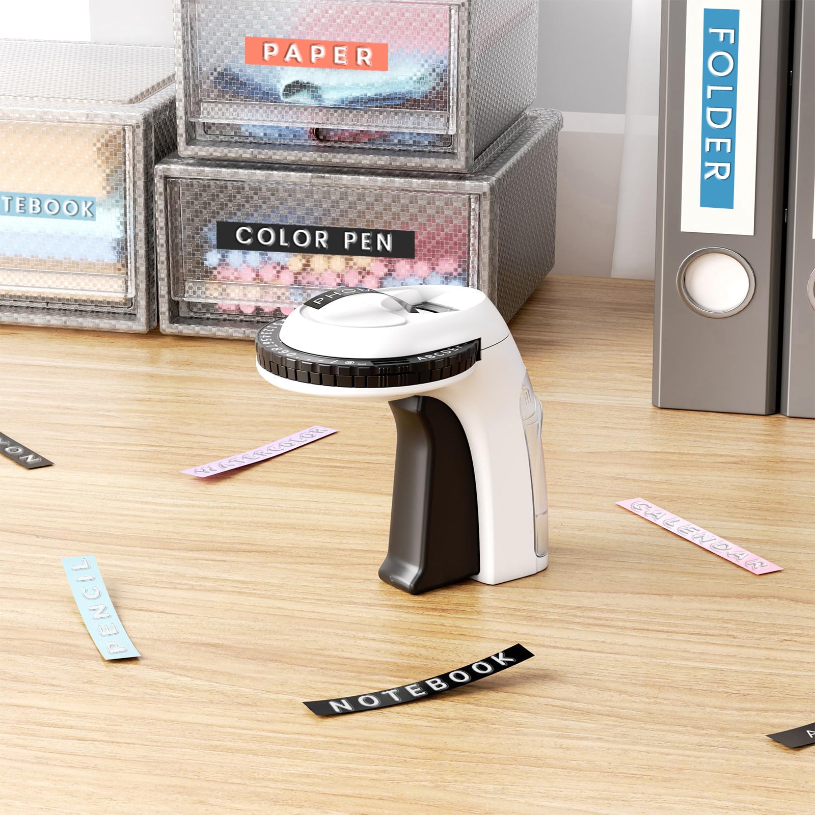 Embossing Label Maker Machine with Tapes, Vintage Embossed Label Maker Manual, Retro Emboss Label Maker Old School, Embosser with 5 Rolls 9mm 3D Tapes for Home Office Kids DIY Crafting, Black 1 Label Maker+5 Tape - Image 7