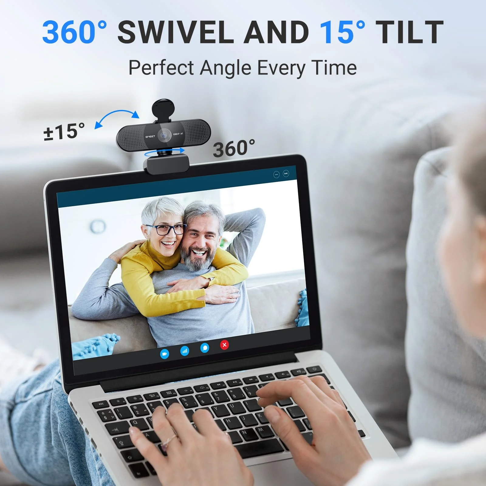 EMEET 2024 Upgraded C960 Webcam, Autofocus, 73° View Angle, Computer Camera w/Privacy Cover and Microphone, 1080P HD Webcam for PC, Plug and Play USB Webcam for Video Calling/Zoom/Skype/Teams/Webex 1080P Black AF - Image 6