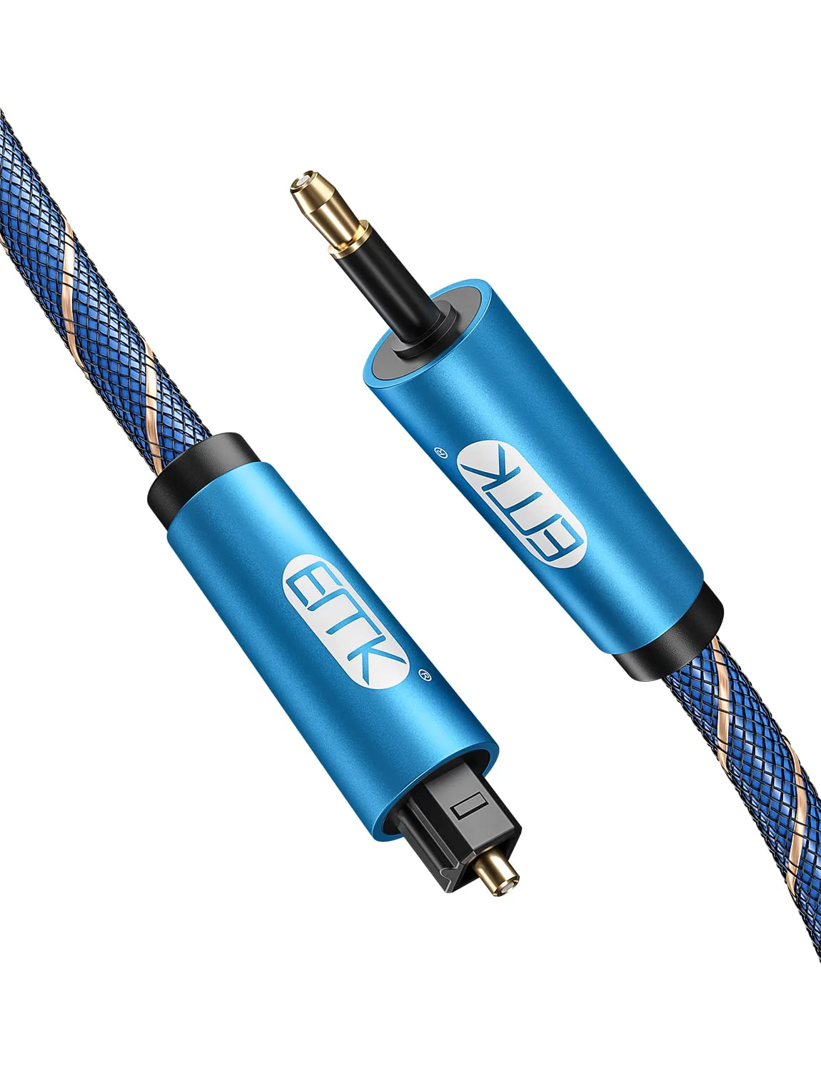 EMK 26ft/8m Toslink to Mini Toslink Digital Optical Audio Cable - Fiber Optic, S/PDIF, Home Theater, Sound Bar, TV, PS4, Xbox, MacBook Compatible