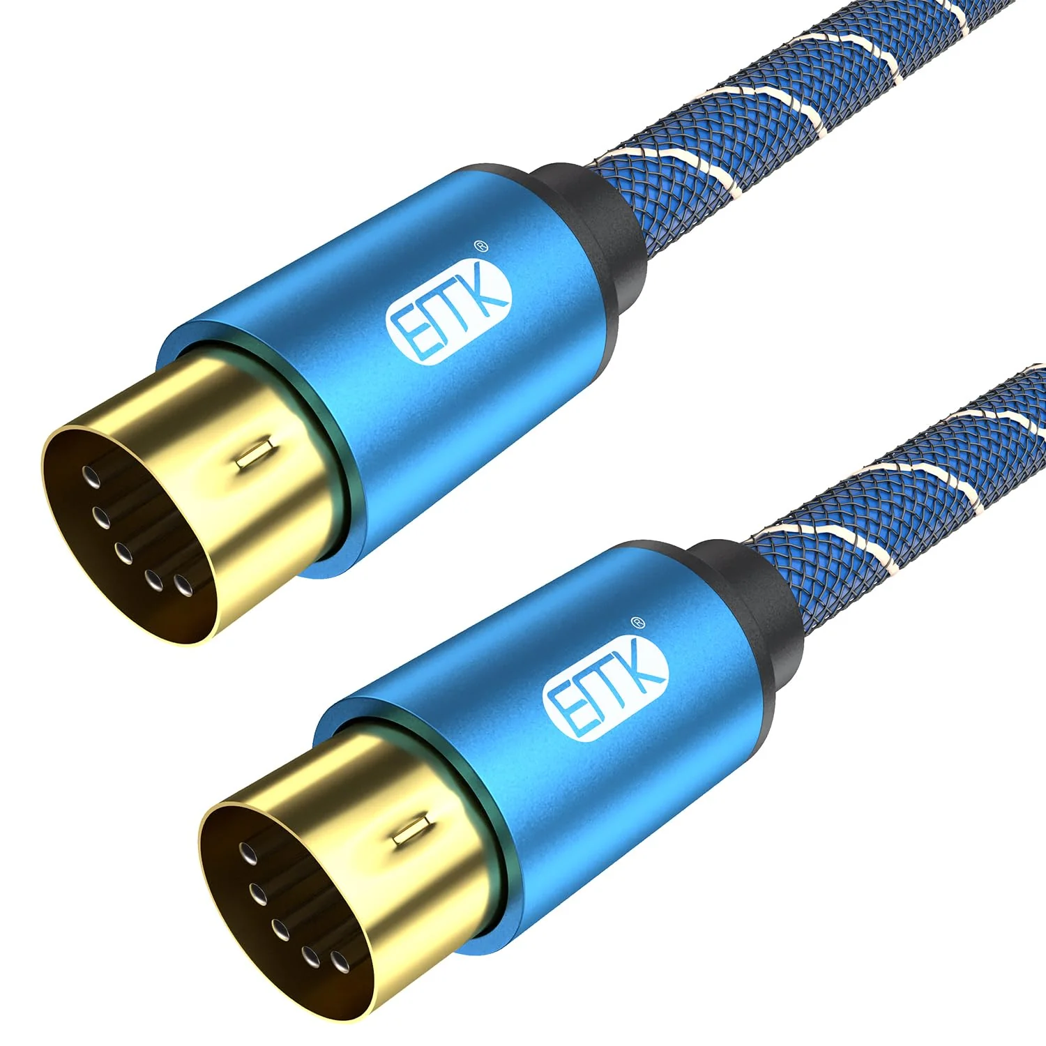 EMK 5-Pin DIN MIDI Cable Male to Male Midi Cables Compatible with MIDI Keyboard/Synthesizer/Guitar Multi Effects/Audio Interface/Audio Mixer/Audio Amplifier/External Sound Card (6.6Feet/2m) 6.6Feet/2m