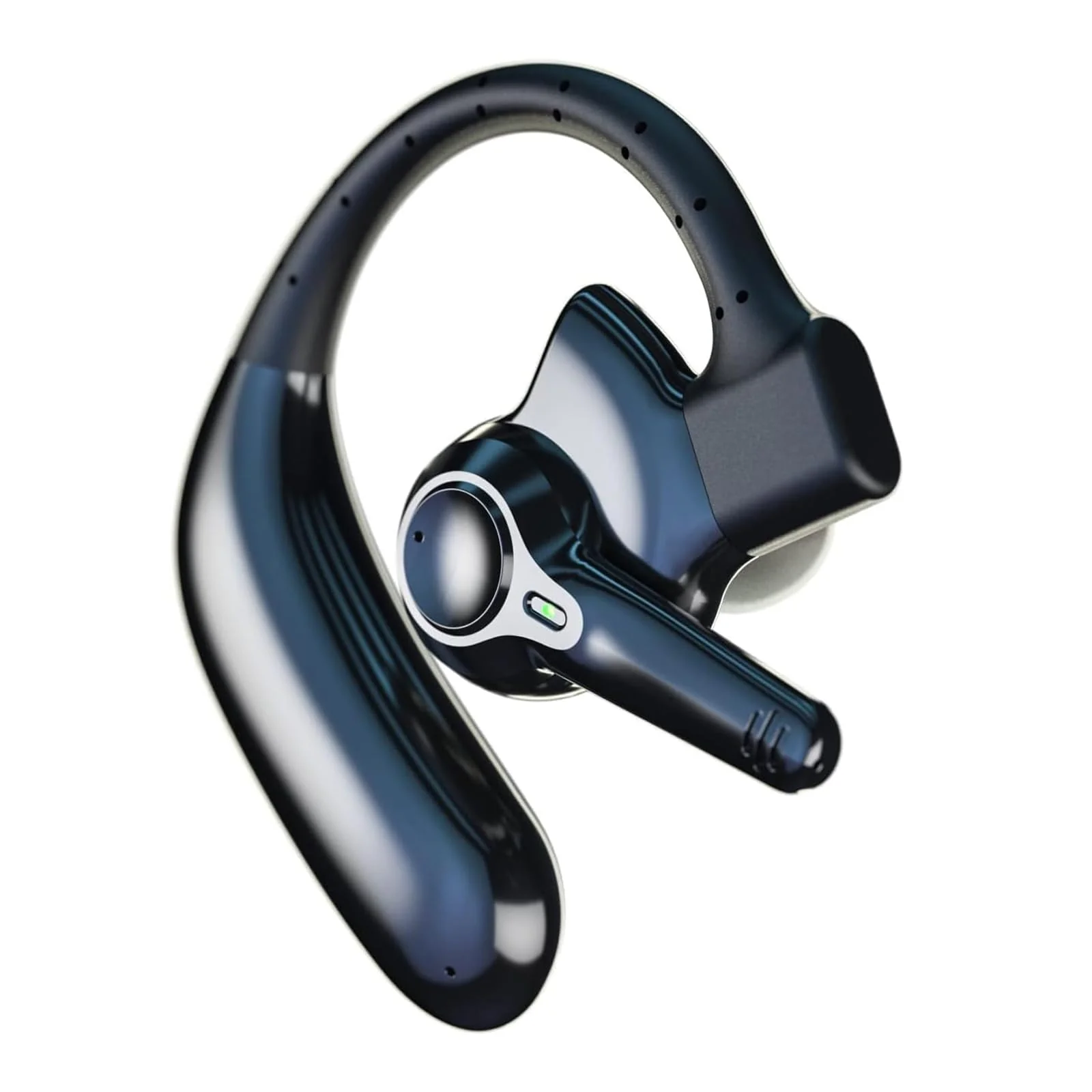 emotal Dual-Mic AI Noise Cancelling Bluetooth Headset for Cell Phones, 10 Days Standby 30Hrs HD Talktime Bluetooth Earpiece IPX6 Waterproof Ultralight for Driving/Truckers/Business, Black