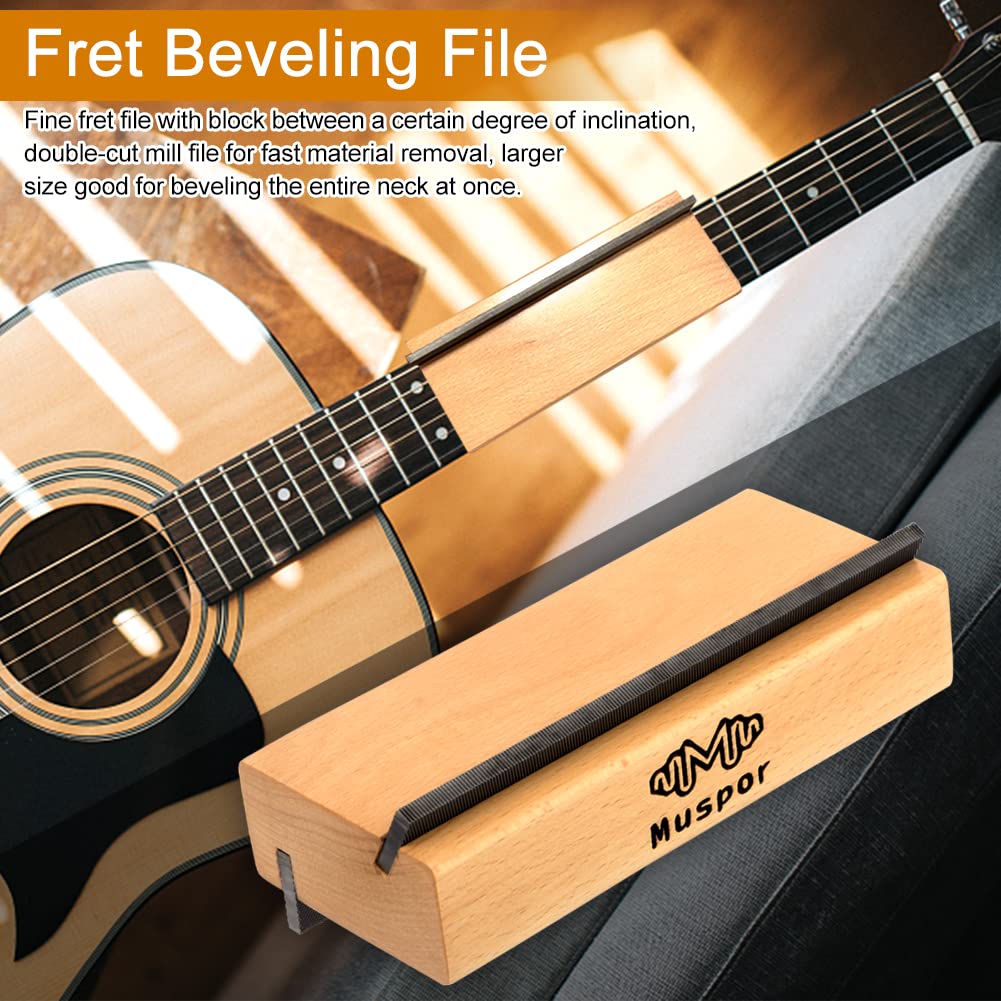 EMVANV Wood Guitar Fret Beveling File, Wood Cutting Edge Tool Fret End Dressing Luthier Tool Bass Ukulele 35/90 Degree Luthier File Tool(Size:1pc) 1pc - Image 7