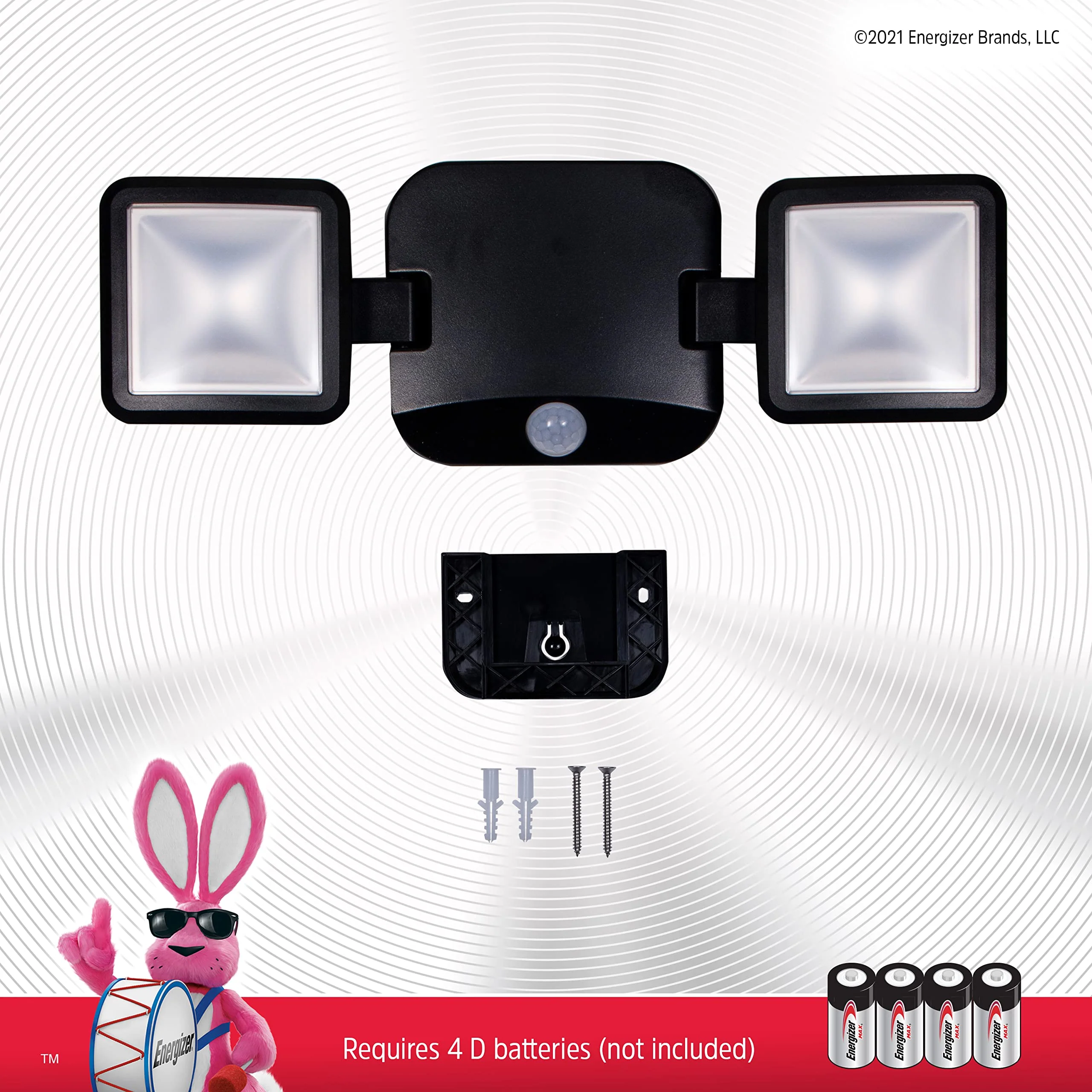 Energizer LED Flood Light Outdoor, Security Light, 2 Head, Wireless, Battery Operated, 800 Lumens, Swivels & Rotates, Weather-Resistant, Motion Sensor Outdoor Light, Black, 1 Pack, 40776 - Image 7