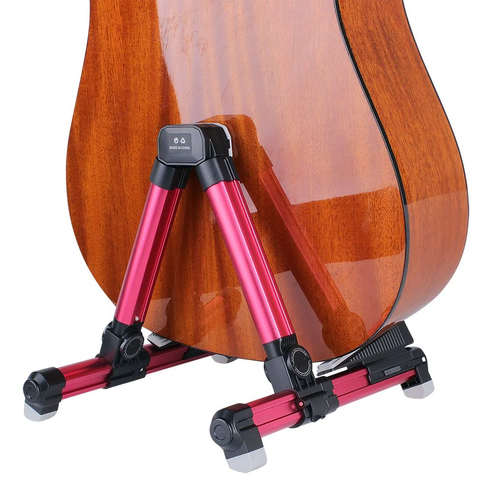 ENO Music Folding Acoustic Guitar Stand, Suitable for Electric Guitars, Bass Guitars Alumium red - Image 5