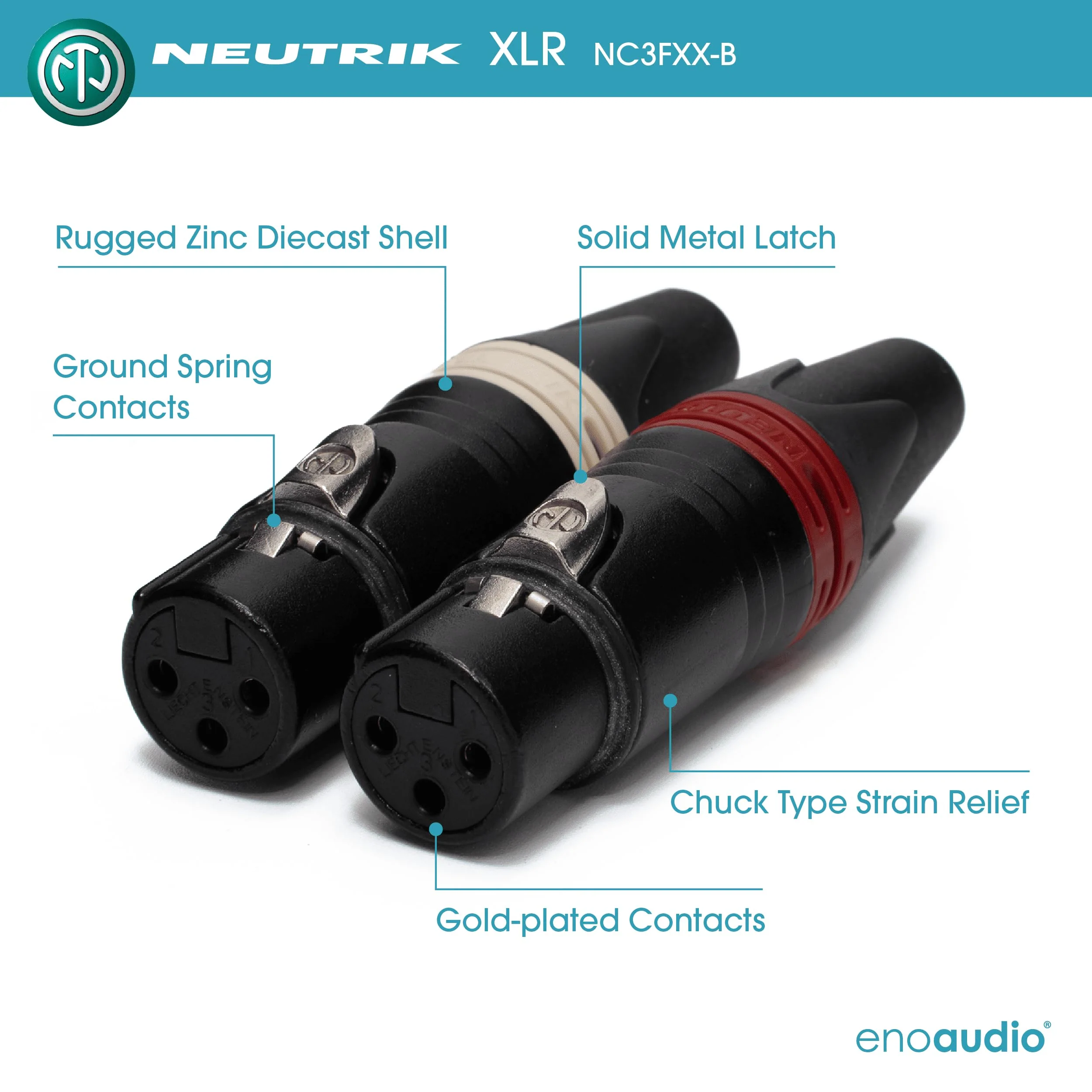 enoaudio Mogami 2534 Quad Pair (L,R) Cable | Neutrik XLR Female - XLR Male | HiFi - 1.64 ft / 0.5 m - Image 3