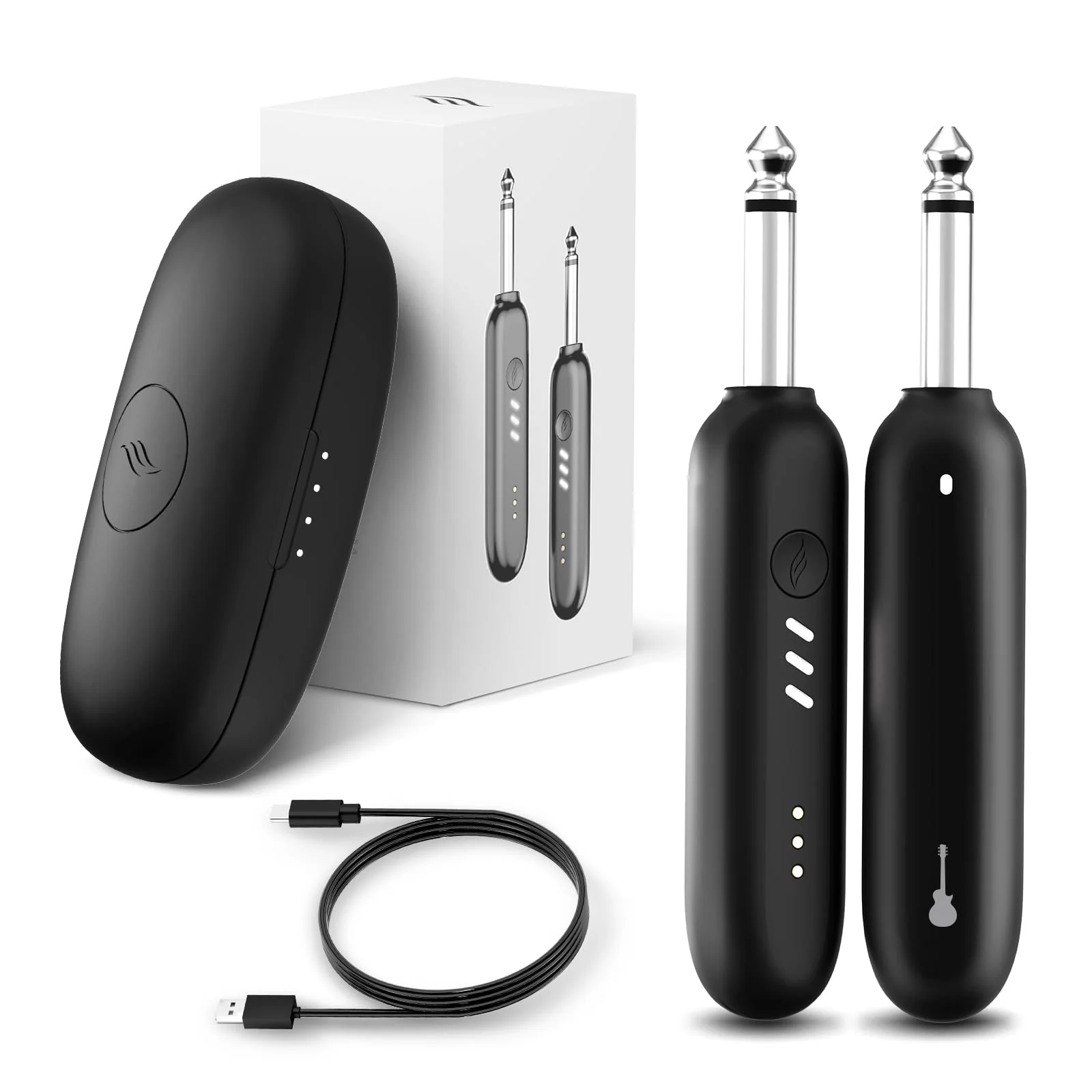 Enya WB1 Wireless Guitar System, UHF 3.0 Audio Wireless Guitar Transmitter and Receiver for Electric Instrument Wireless Transmitter Receiver for Acoustic Electric Guitar Bass