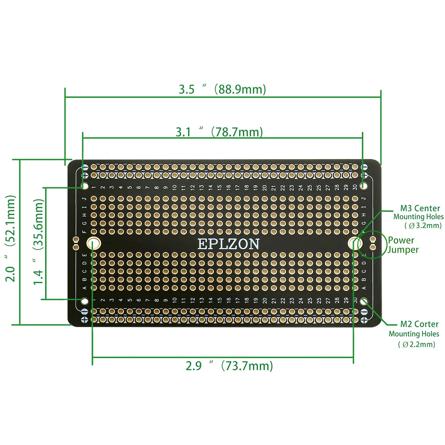 EPLZON Prototype Board Solderable Breadboard Double-Sided PCB Circuit Board for Welding Arduino, DIY Electronic Items (5 Pieces + 2 Pieces, Black) - Image 4