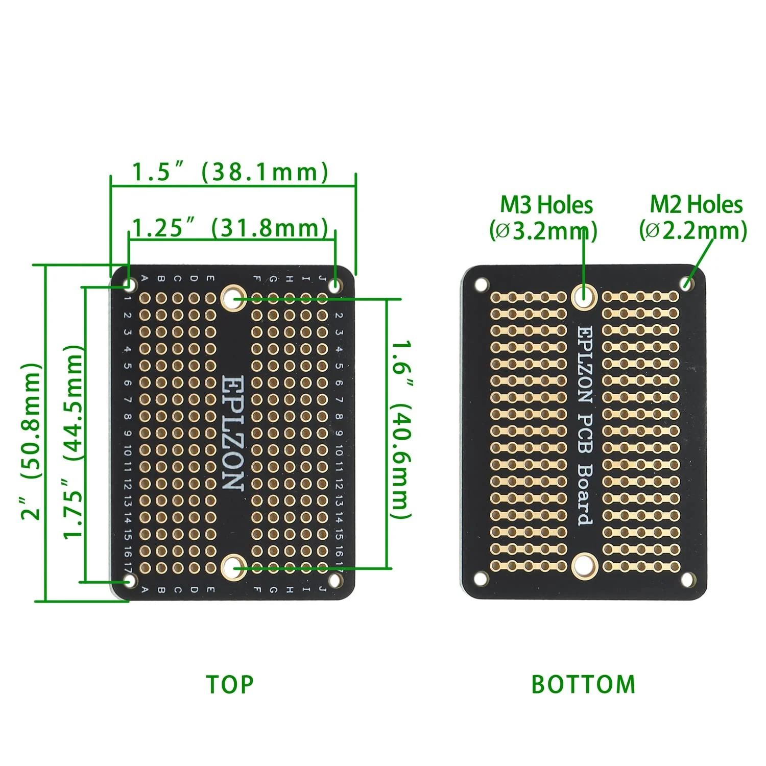 EPLZON Prototype Board Solderable Breadboard Double-Sided PCB Circuit Board for Welding Arduino, DIY Electronic Items (5 Pieces + 2 Pieces, Black) - Image 5
