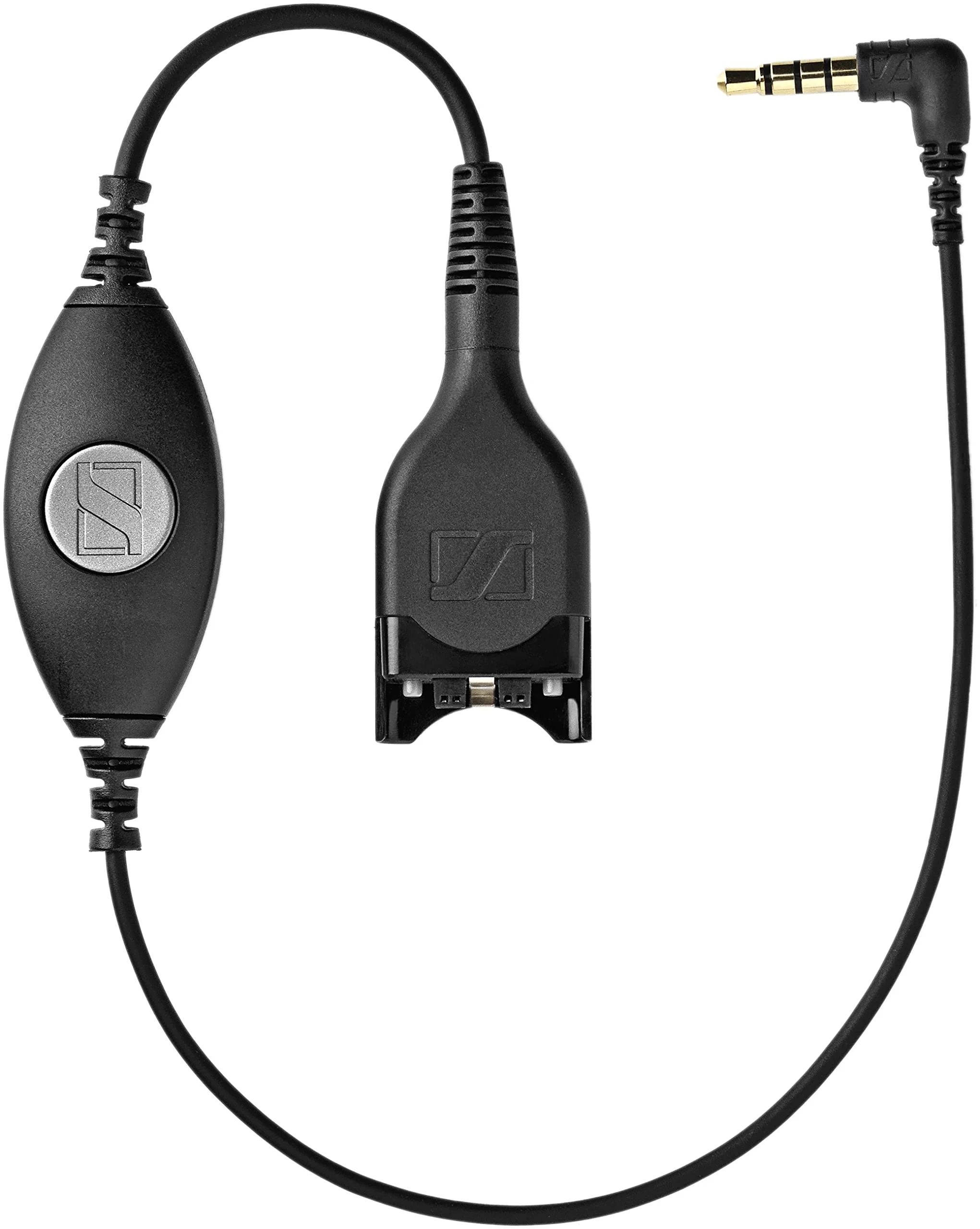 EPOS CMB 01 CTRL - Headset Cable - Headset Connector Male Straight to Mini Jack Male Angled - 80 cm - Black - for Impact SC 230, 232, 260, 262, 630, 632, 660, 662