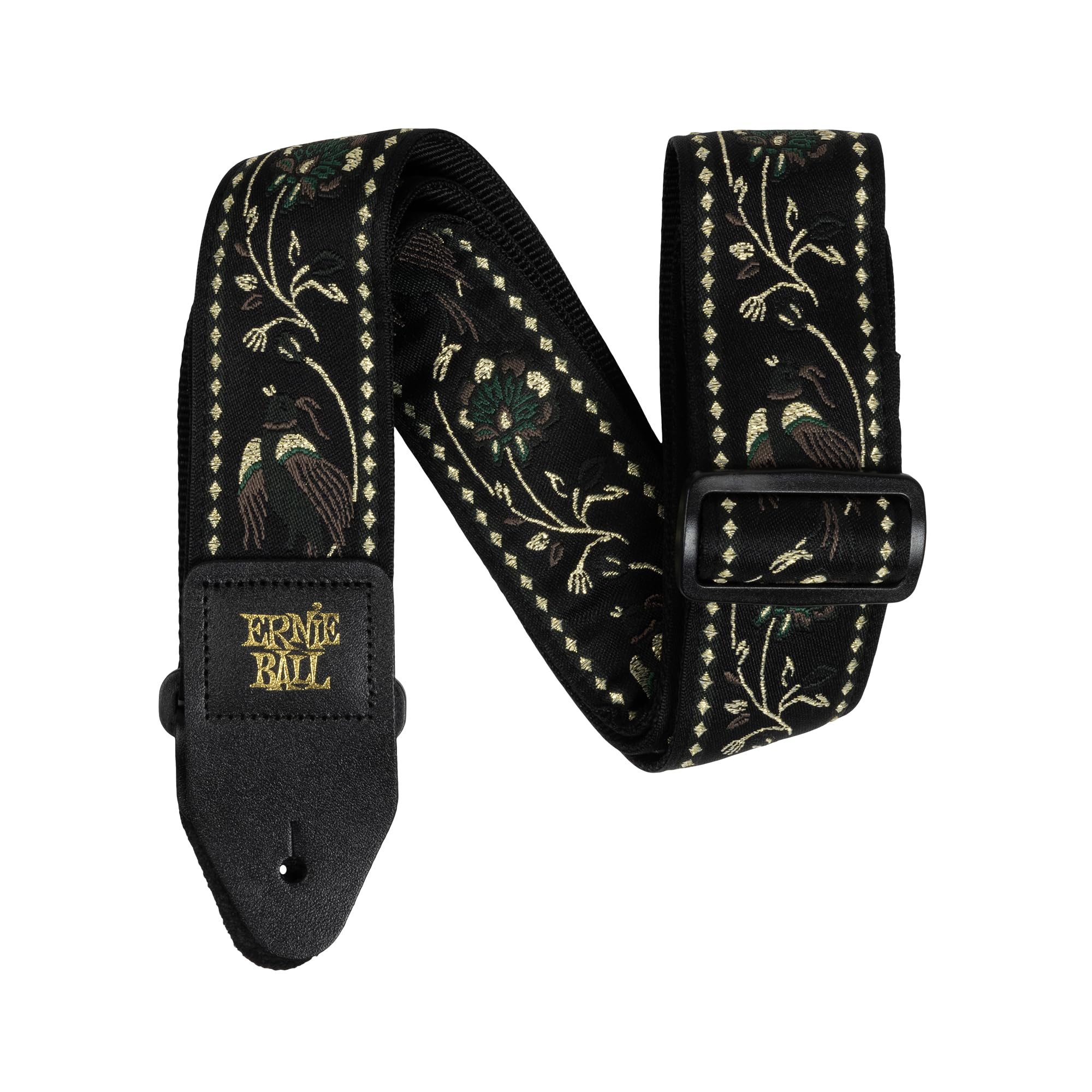 Ernie Ball Classic Jacquard Guitar/Bass Strap - Black Pleasant Pheasant (5372)