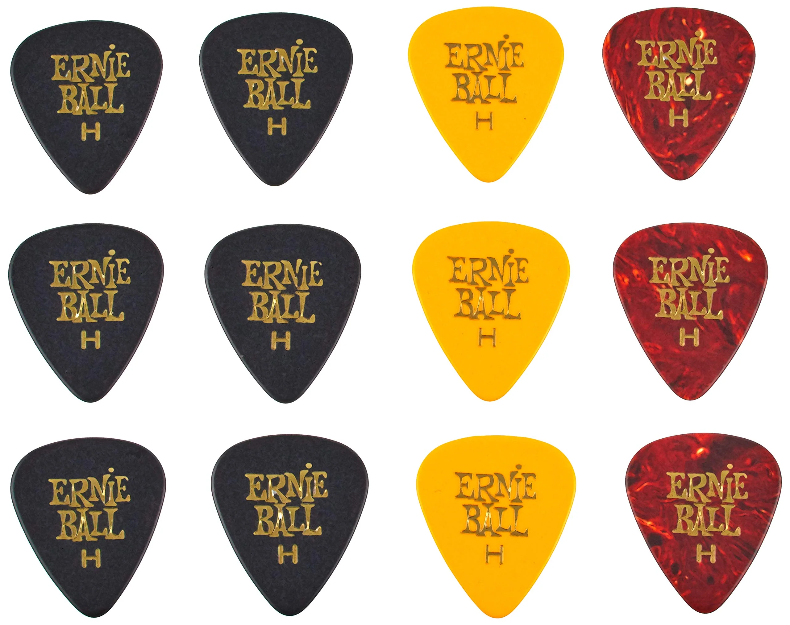 Ernie Ball Guitar Picks, Heavy, Assorted Colors, 12-pack (P09180) - Image 2