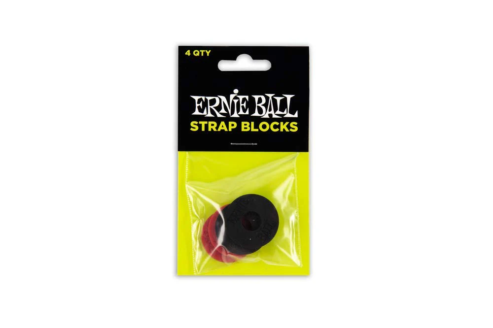 Ernie Ball Strap Blocks, Rubber (P04603) Red & Black - Image 2