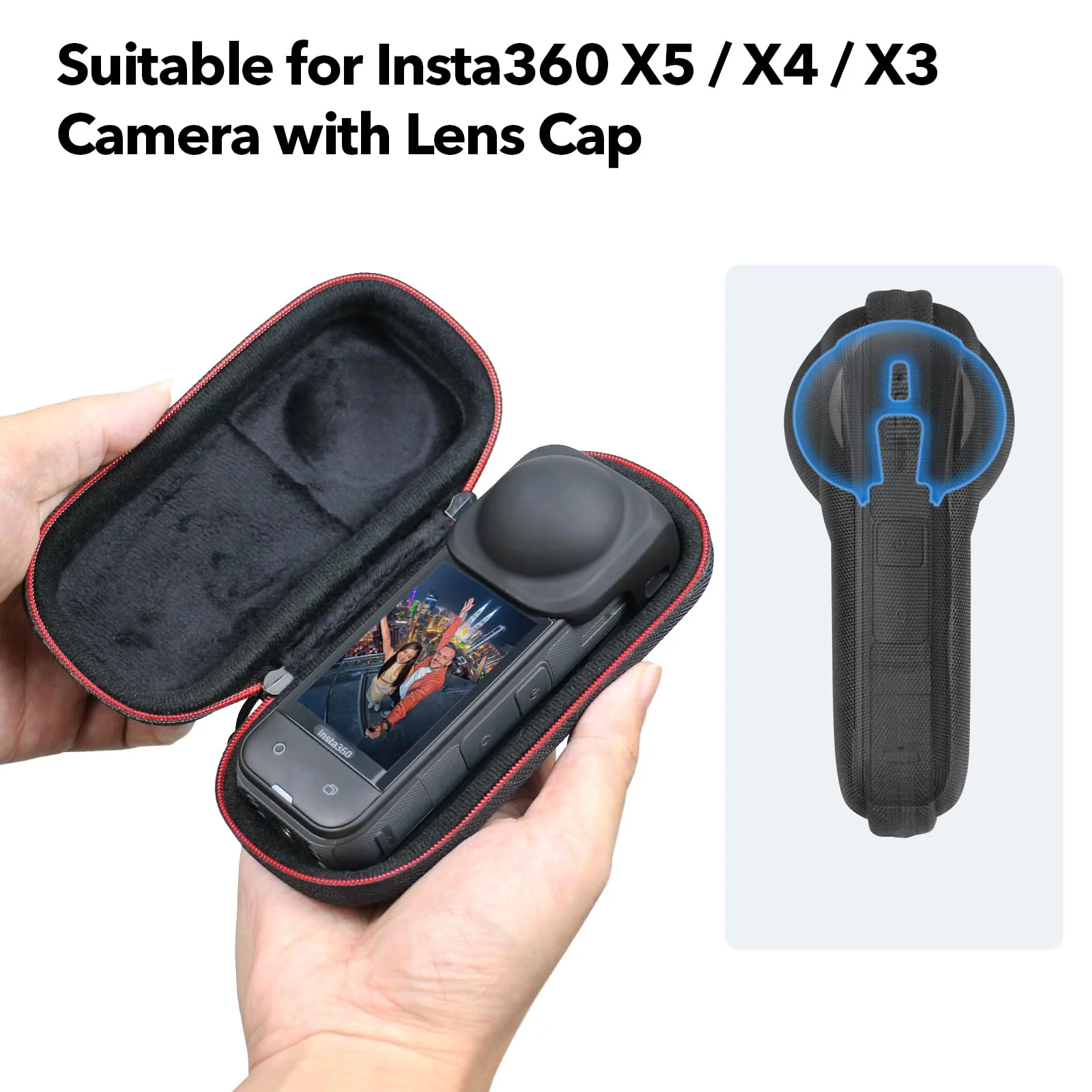 Essential Accessories with Portable Mini Carrying Case for Insta360 X5, Premium Lens Guards, Rubber Lens Cap, Silicone Sleeve Protective Case, Screen Protectors Compatible with Insta 360 X5 Accessory Kit -2 - Image 2