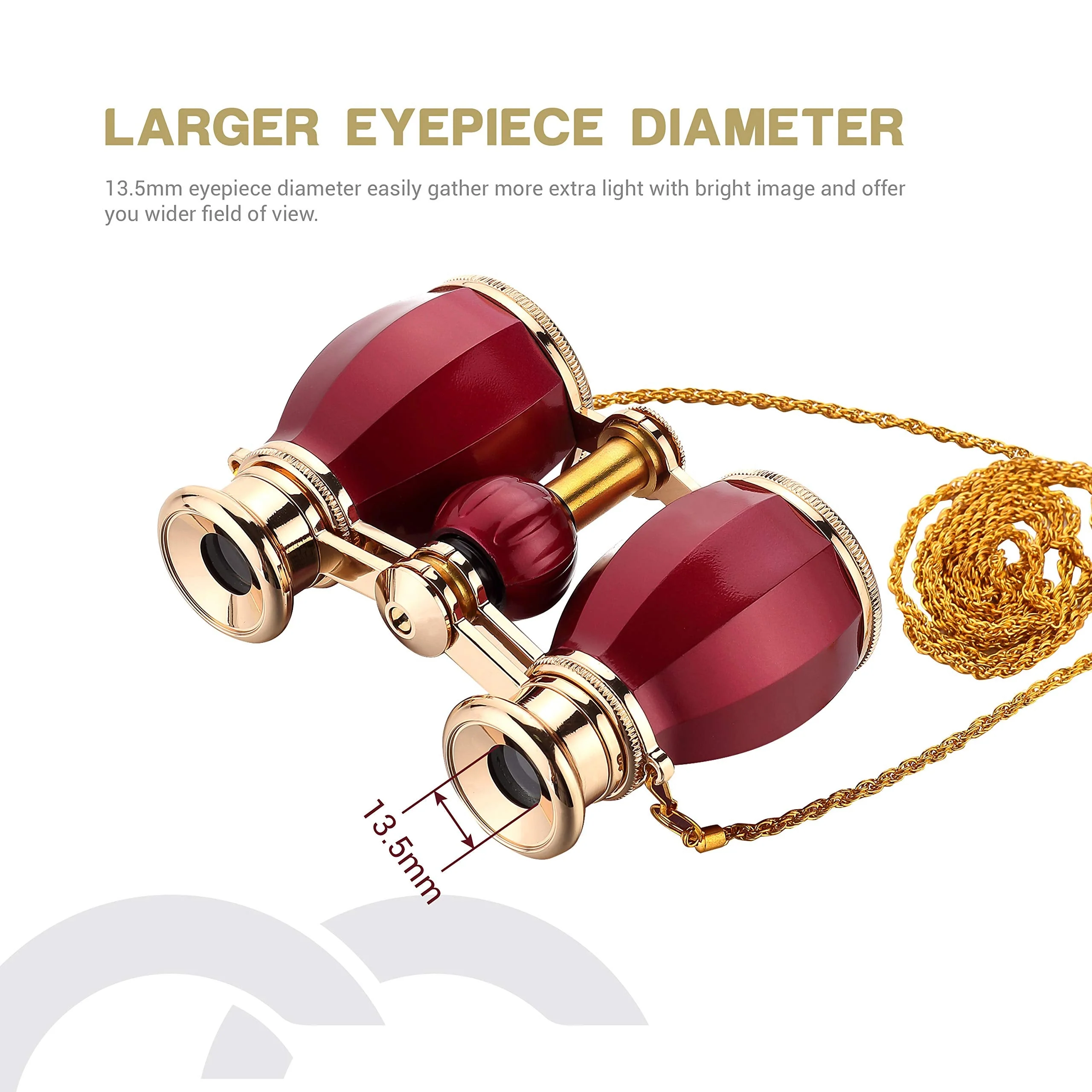 ESSLNB Opera Glasses Binoculars for Women Adults 4X30mm Theater Glasses Compact Binoculars for Theater and Concerts Antique Binoculars with Case Removable Chain - Image 5