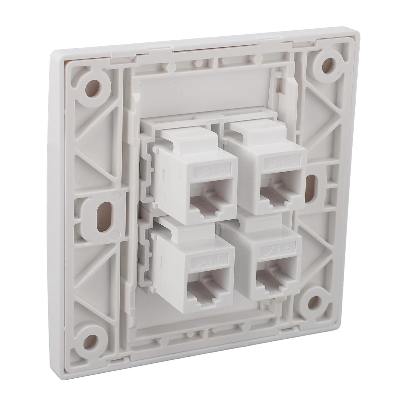 Ethernet Wall Plate 4 Port Cat 6 Ethernet Wall Socket Socket to Female Network Wall Plate Compatible with CAT5 CAT5E CAT6A Keystone Inline Coupler Wall Plate Devices - Image 5