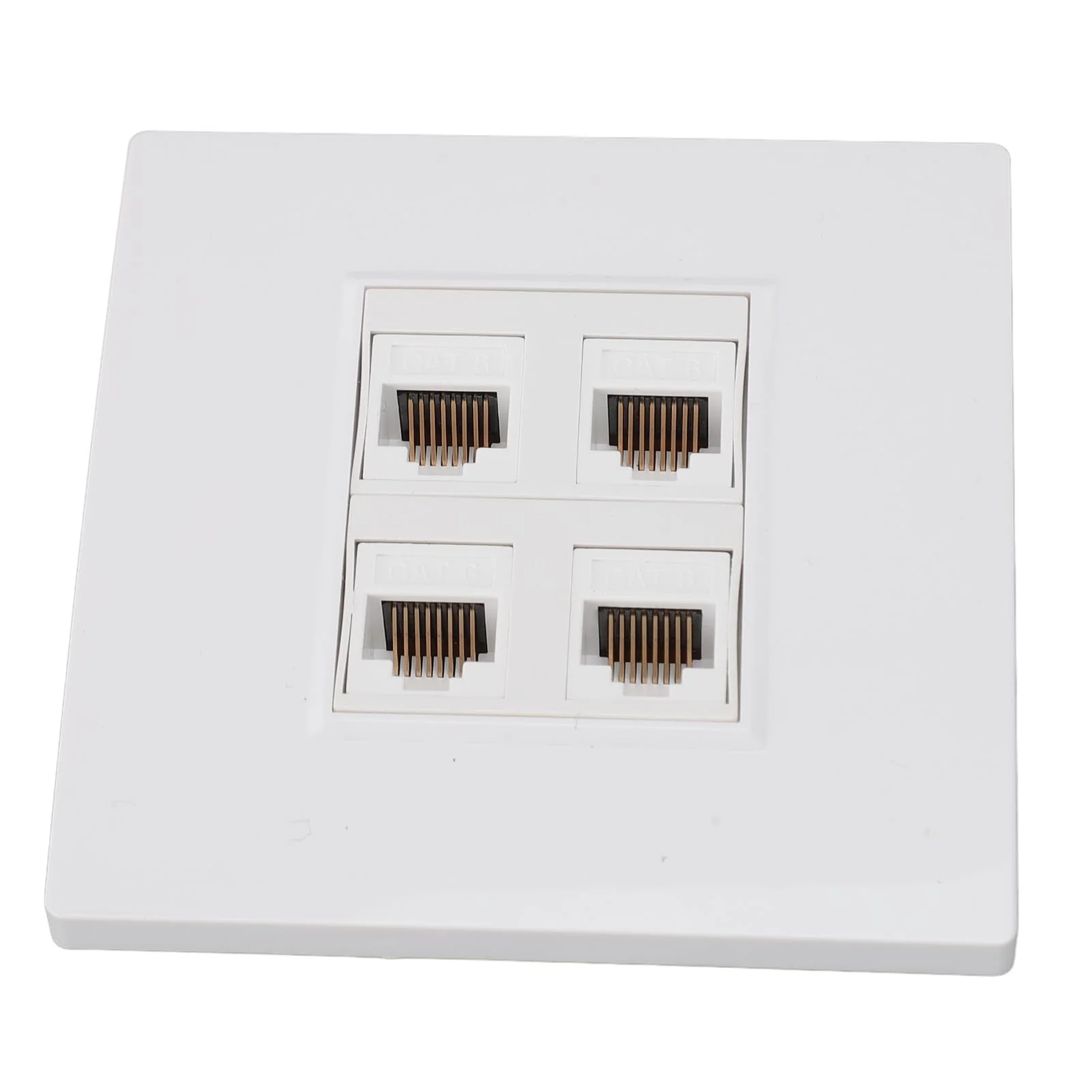 Ethernet Wall Plate 4 Port Cat 6 Ethernet Wall Socket Socket to Female Network Wall Plate Compatible with CAT5 CAT5E CAT6A Keystone Inline Coupler Wall Plate Devices - Image 7