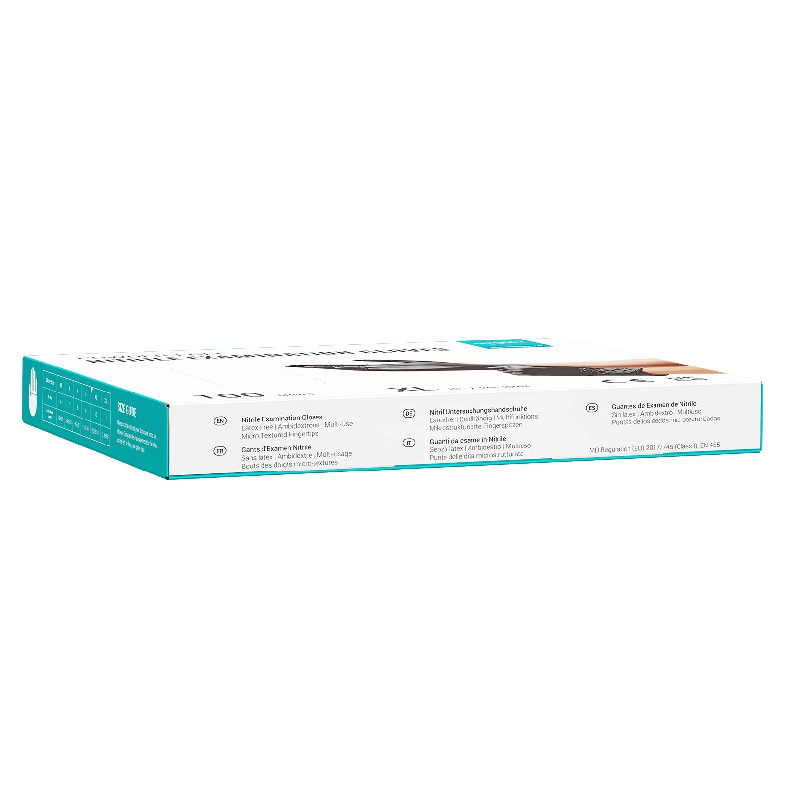 EUROPAPA® Nitrile Gloves, Box of 100, Disposable Gloves, Examination Gloves, Powder–Free, Latex, Non–Sterile, Latex Free, Disposable Gloves (XL, Black) XL - Image 4