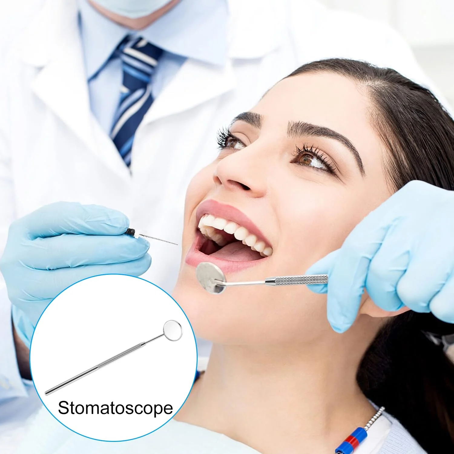 EUZUXU Dental Mouth Mirror Mouth Tooth Mirror Inspection Mirror Curve Angle Dentist Oral Care Mouth Control Extension Tool Silver - Image 2