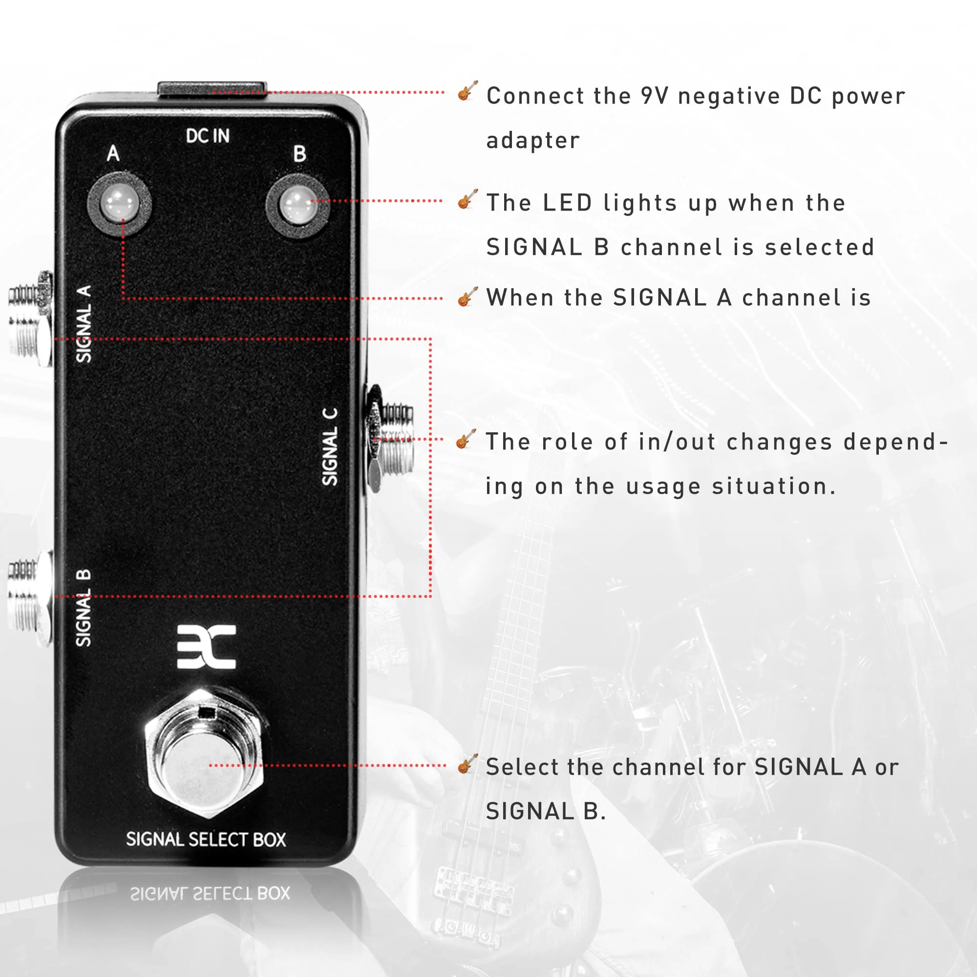 EX Signal Line Select A/B Box Passive Circuit EAB-BOX, A/B switchable signal select pedal - Image 3