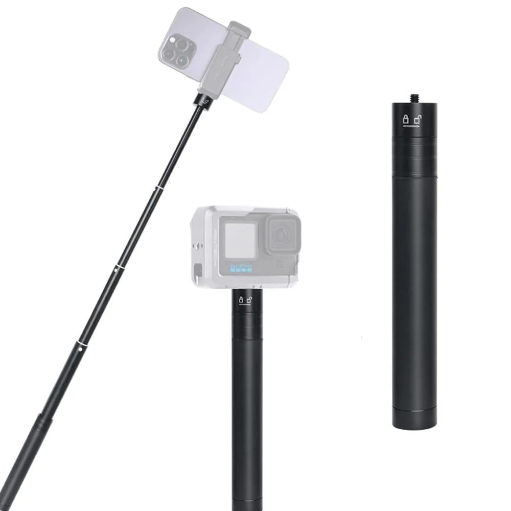 Extendable Selfie Stick Universal Invisible Selfie Stick Lightweight 19cm/7.48in to 73cm/28.74in Smartphone Gimbal Extension Pole for Camera Video Smartphone Travel