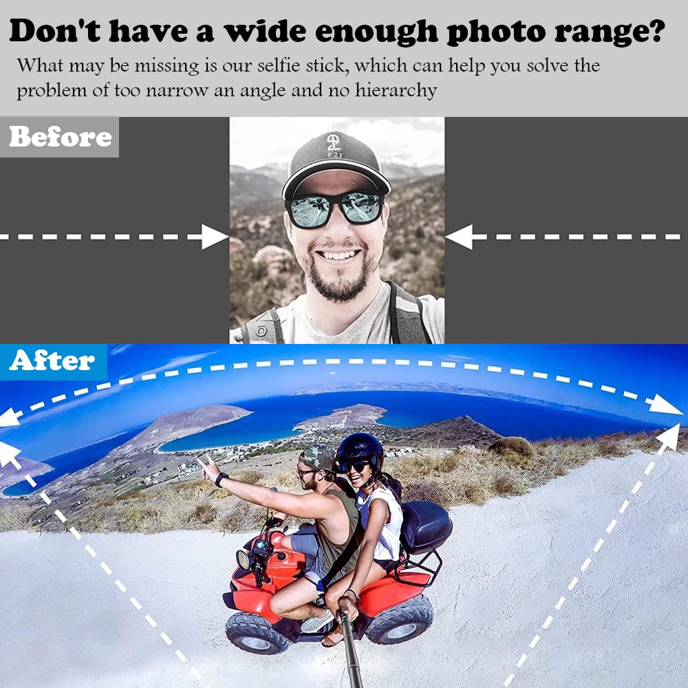 Extendable Selfie Stick Universal Invisible Selfie Stick Lightweight 19cm/7.48in to 73cm/28.74in Smartphone Gimbal Extension Pole for Camera Video Smartphone Travel - Image 7