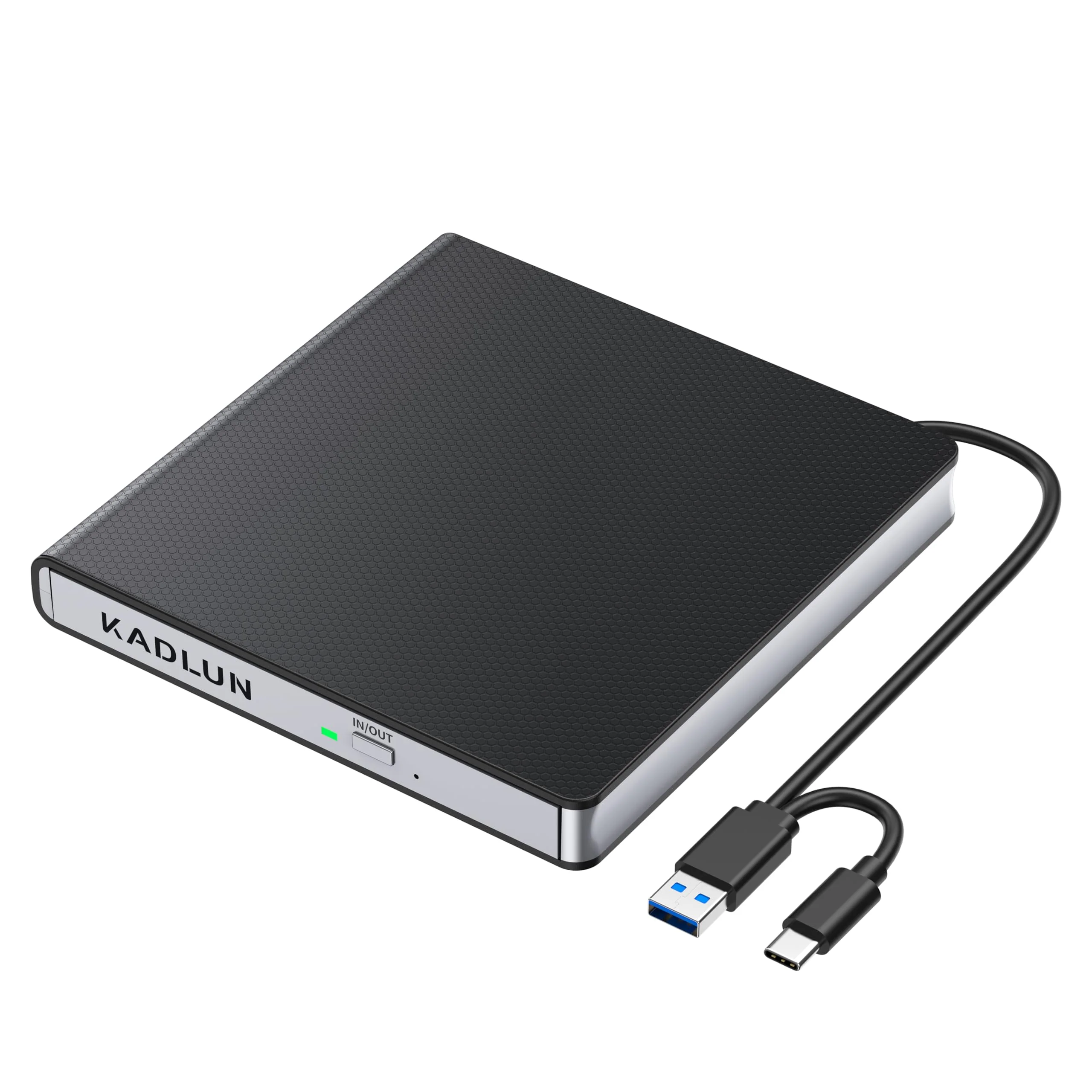 External CD DVD Drive for Laptop USB 3.0 USB C CD Burner External DVD Drive Portable CD ROM Burner Reader Writer Drive External DVD Player for Laptop Desktop PC Windows 11/10/8/7 MacBook Mac OS Linux black-2 in 1