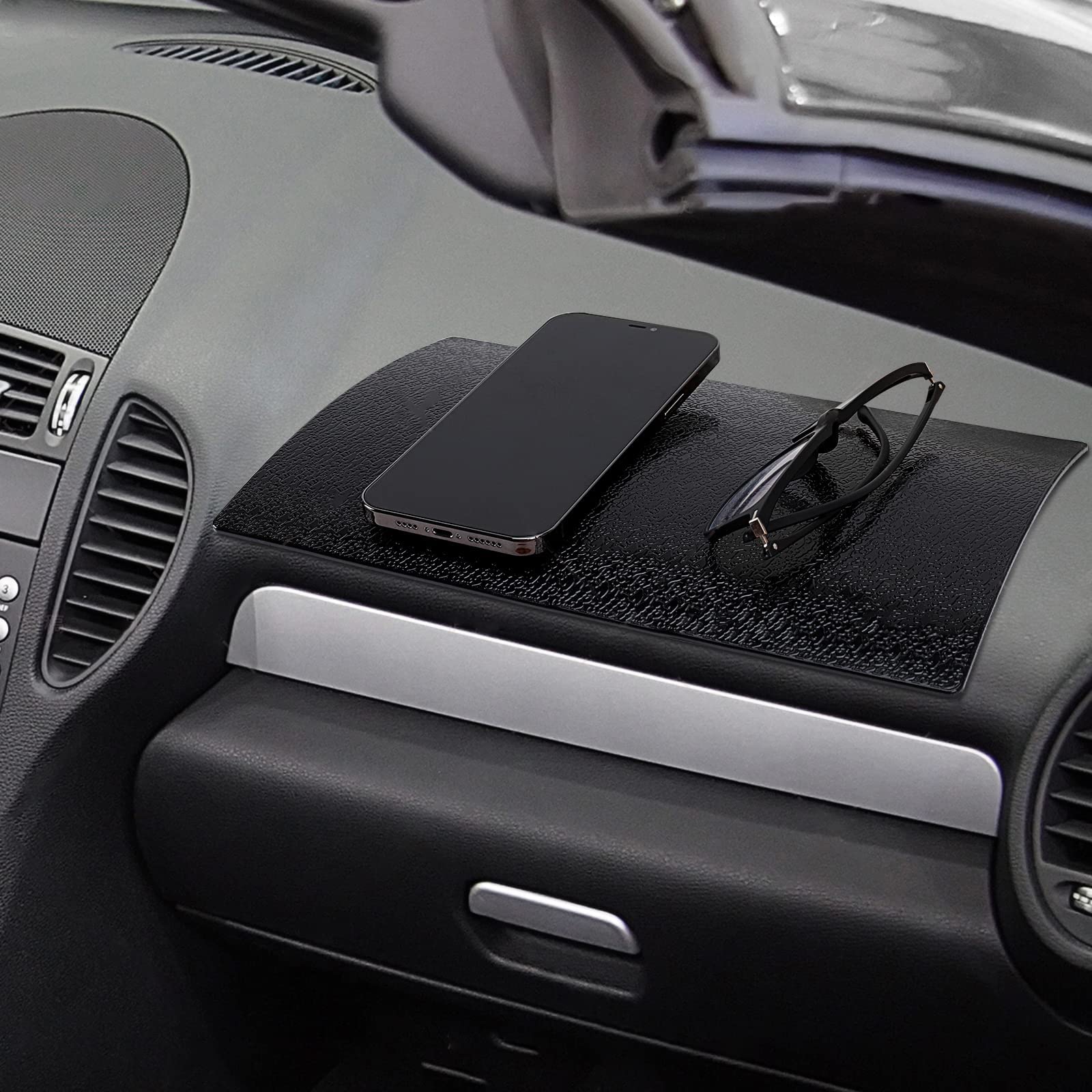 Extra Thick Sticky Anti-Slip Gel Pad, Mini-Factory Premium Universal Non-Slip Dashboard Mat for Cell Phones, Sunglasses, Keys, Coins and More - Black (Large Size: 7.8" X 5.5") Large (7.8 X 5.5) - Image 2