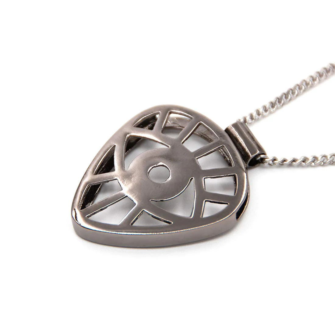Eye Shaped Guitar Pick Holder Necklace for Guitarists/guitar picks keeper storage pendant necklace stainless steel music lovers musicians gifts (Metal Black) Metal Black - Image 2