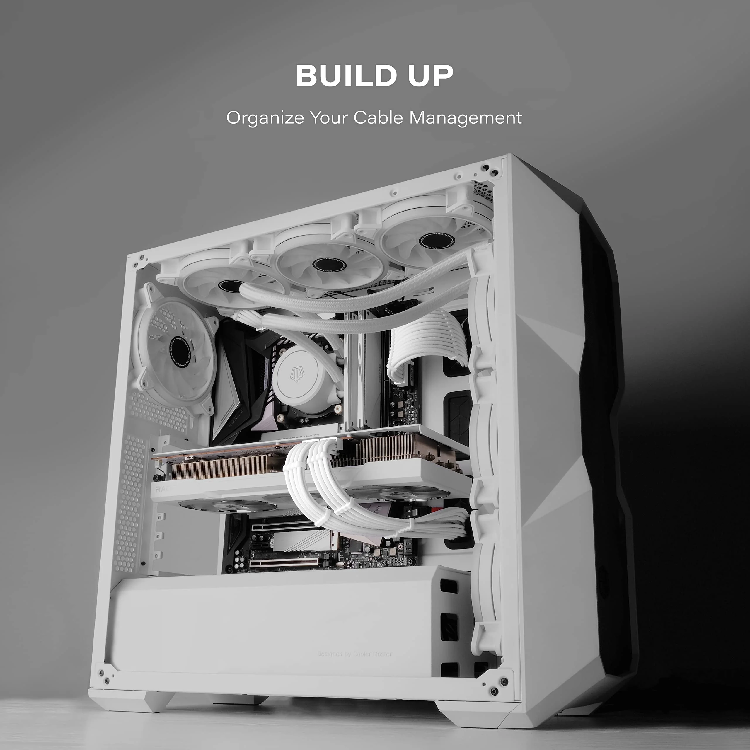 EZDIY-FAB PSU Extension Cable Sleeved Custom Mod PC Power Supply Cable, Soft Nylon Braided with Comb Kit 24PIN/8PIN to 6+2Pin/ 8PIN to 4+4PIN-30CM 300MM - All White Edition Pure White - Image 7
