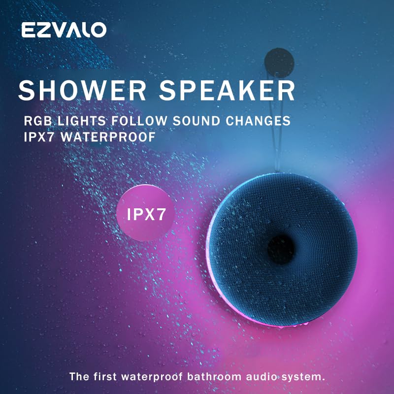 EZVALO Karaoke Machine, Portable Bluetooth Shower Speaker with 2 Wireless Microphones and Lights for Adults, Birthday Gifts for Girls Family Home Party - Image 5