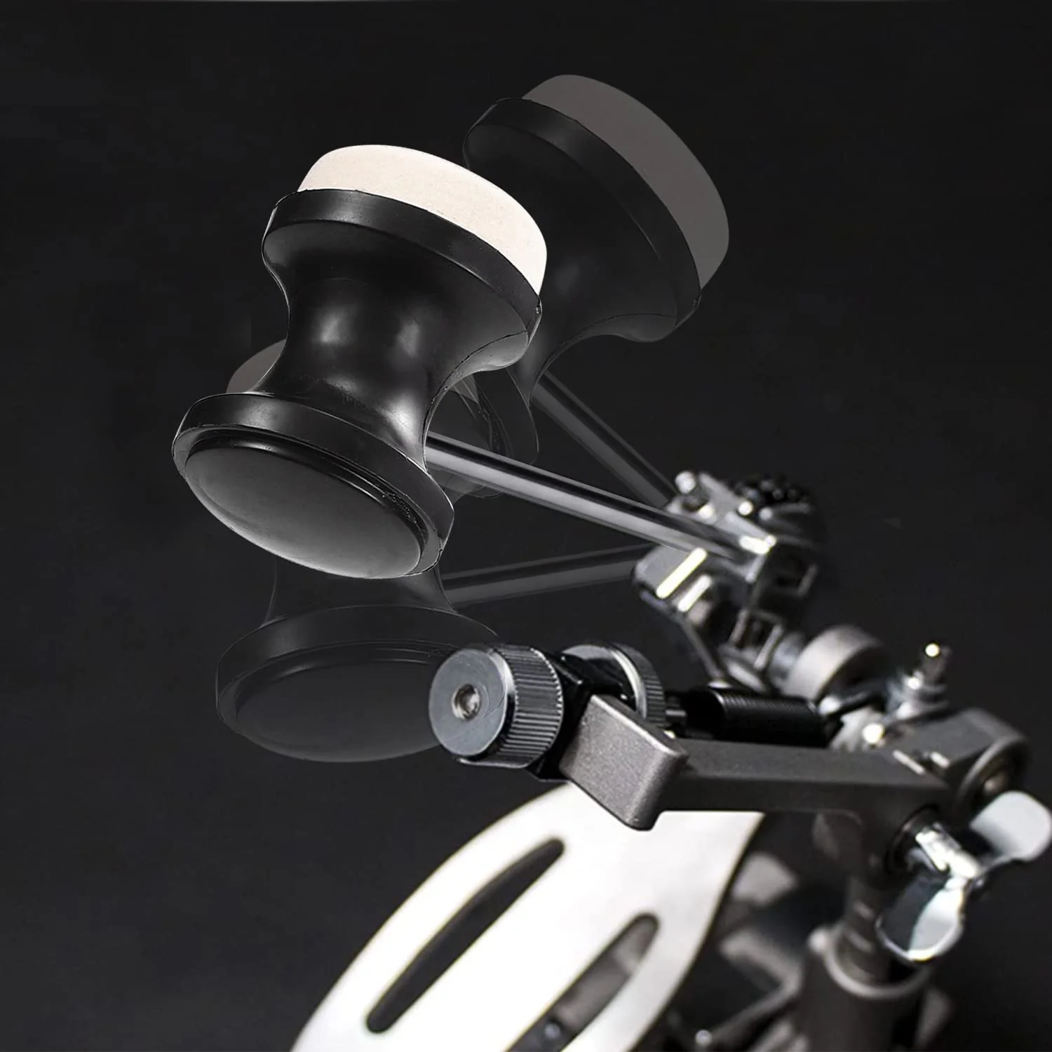 Facmogu 2PCS Dual Sided Bass Drum Pedal Beater, Bass Drum Pedal Beater for Percussion Instrument Accessory Part, Bass Drum Pedal Hammer with Stainless Steel Shaft for Kick Drum Pedal 1PCS Dual Sided Beater - Image 3