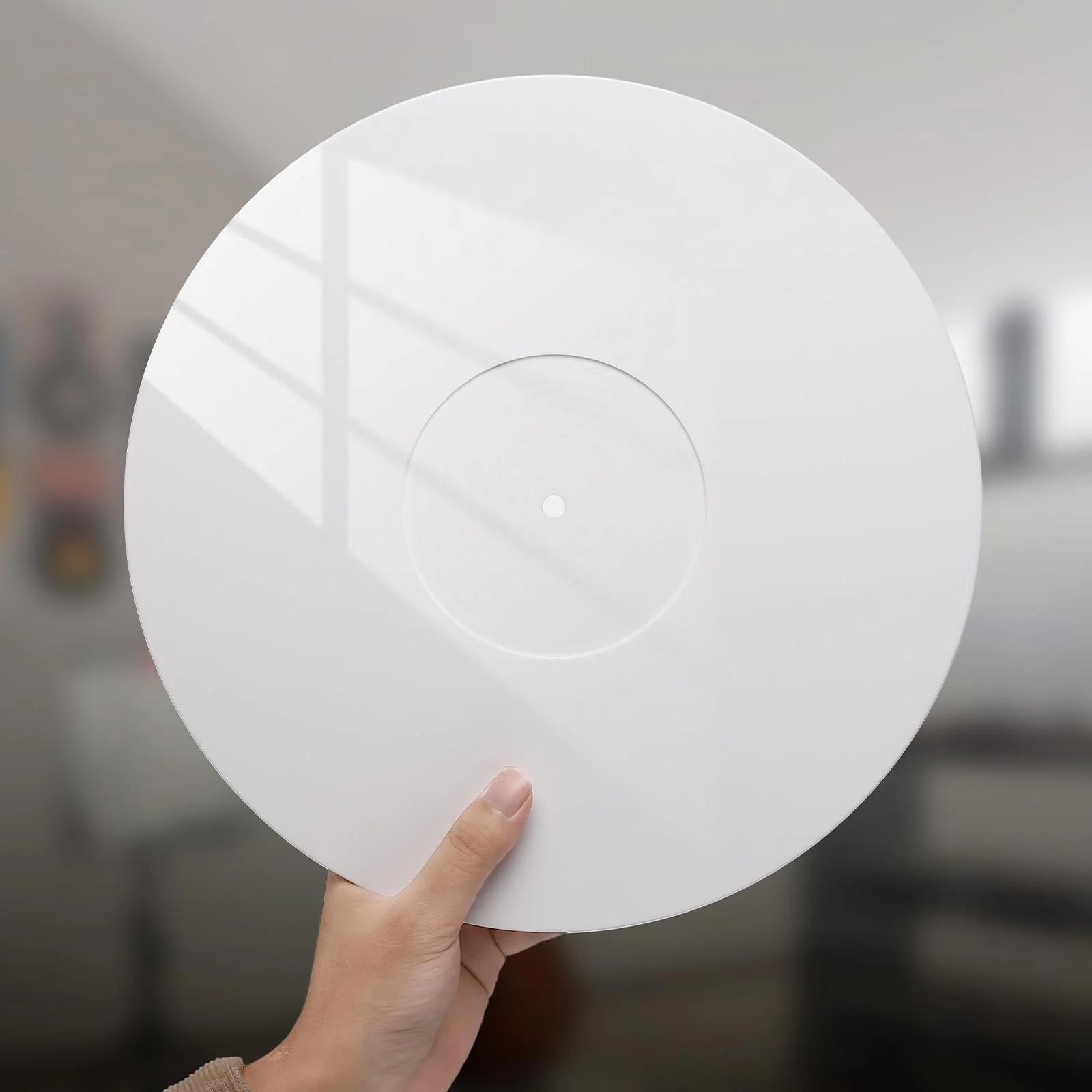 Facmogu 3mm White Acrylic Turntable Slipmat, 12In Vinyl Record Player Mats, Antistatic & Anti Vibration Record Platter Slip-Mat, Phonograph LP Record Mat, Reduce Noise & Tighter Bass Quality Slipmat - Image 3