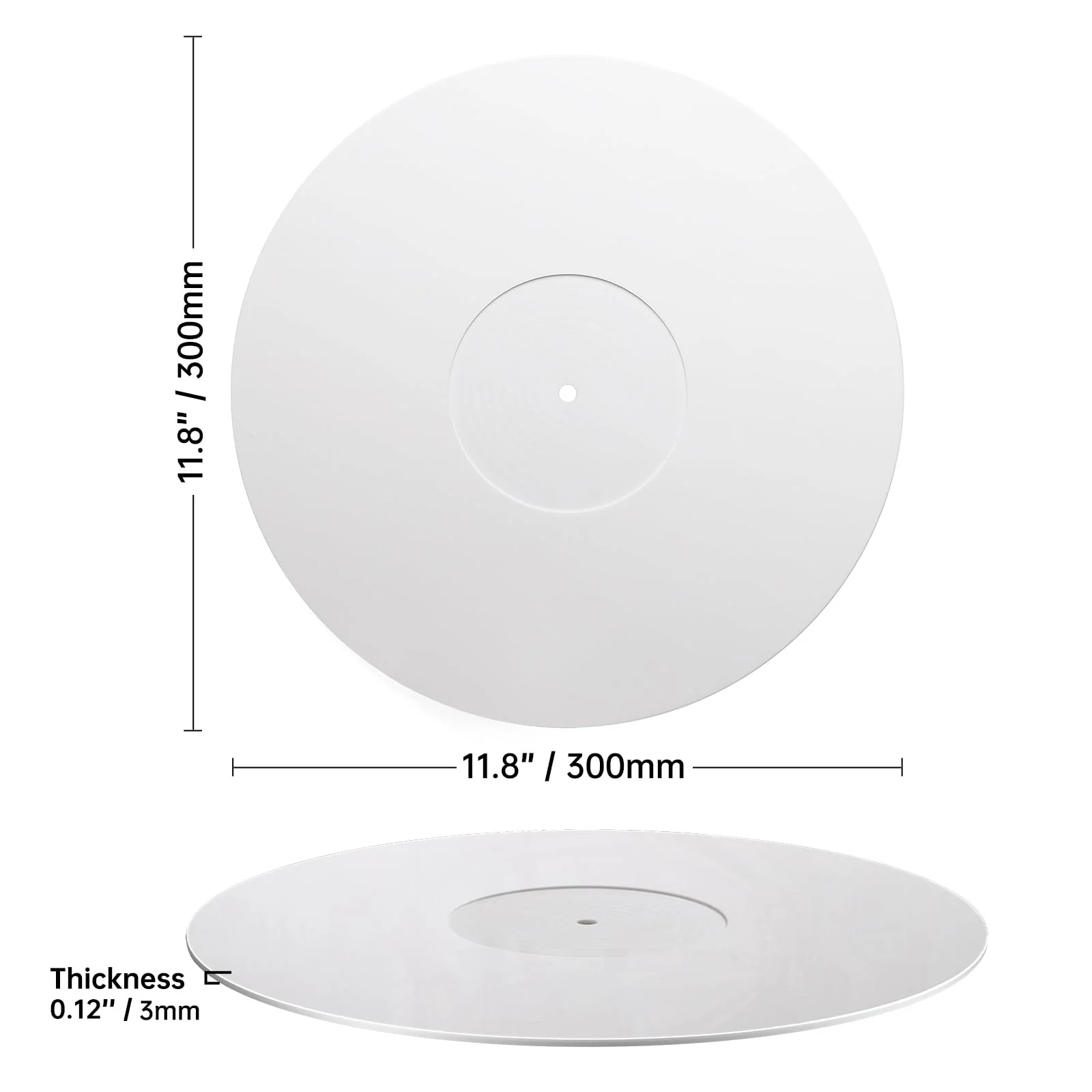 Facmogu 3mm White Acrylic Turntable Slipmat, 12In Vinyl Record Player Mats, Antistatic & Anti Vibration Record Platter Slip-Mat, Phonograph LP Record Mat, Reduce Noise & Tighter Bass Quality Slipmat - Image 6
