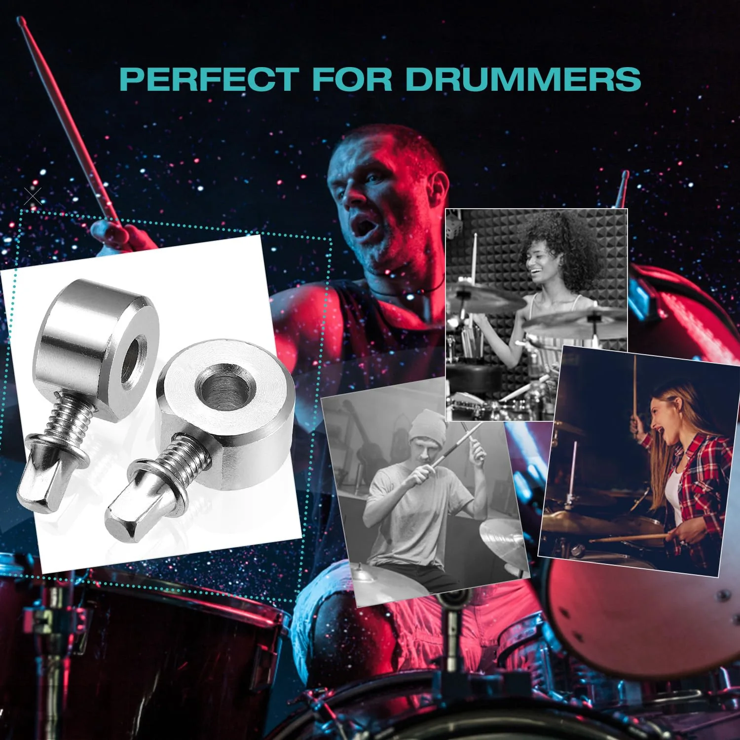 Facmogu 4PCS Pedal Hammer Counterweight, Counterweight Mounted, Drum Pedal Hammer Drum Kit, Drum Jazz Set Kit Accessory, Drum Foot Pedal Parts, Drum Pedal Accessories for Drum Kit Hammer Beater - Image 5
