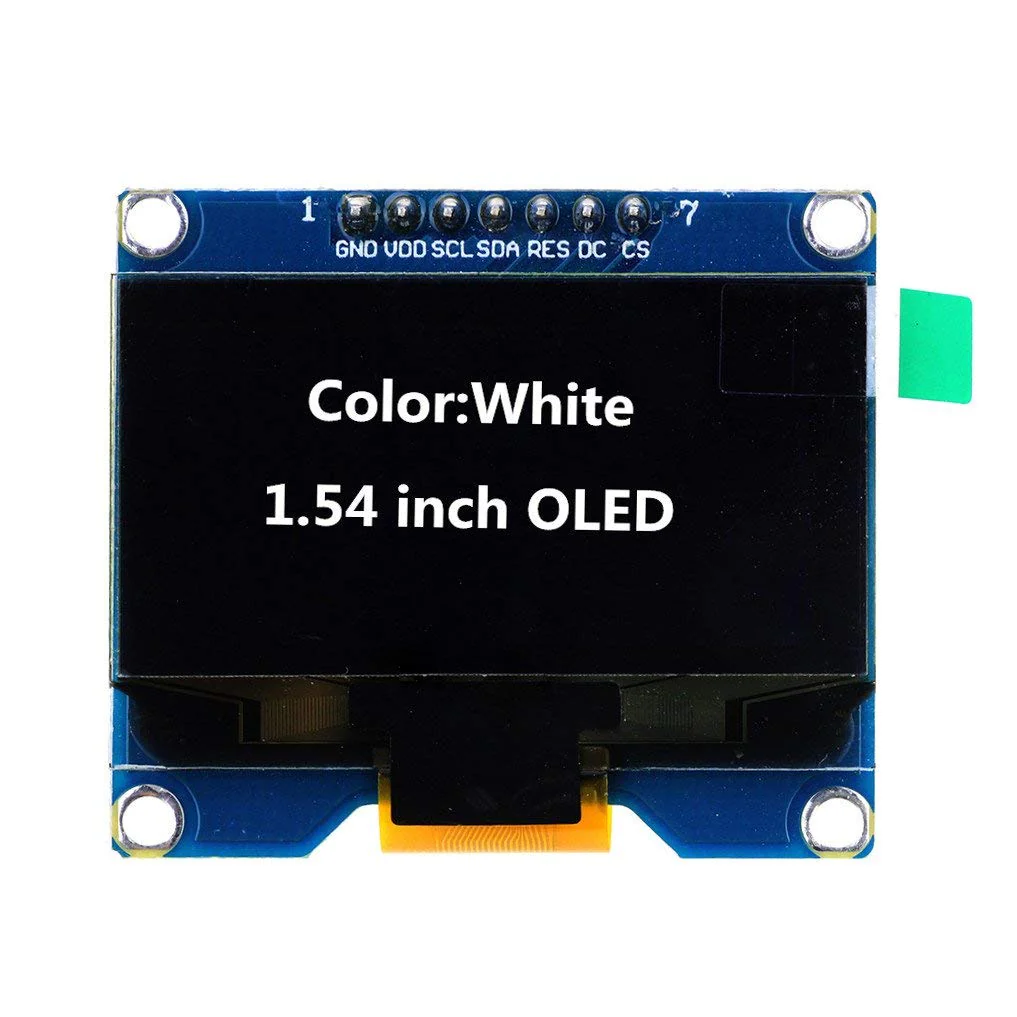 Fasizi 1.54 Inch OLED Display Module 128 x 64 SPI IIC Interface OLED Screen Board 3.3-5 V UART White Writing