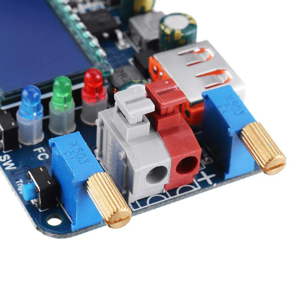 Fasizi 15W USB Step Up Power Supply Module Boost Adjustable Converter Fan Speed Control Potentiometer with LCD Display - Red - Image 7