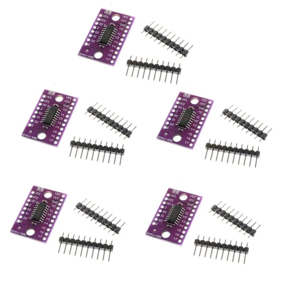 Fasizi 5PCS 74HC4051 8-Channel Mux-Analog Multiplexer Selector Module