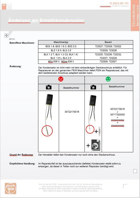 Fein Fe Capacitor 30722178016 - Image 3