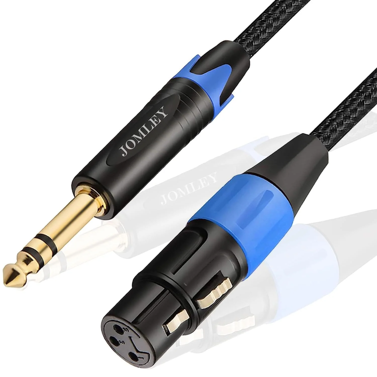 Female XLR to 1/4 inch (6.35mm) TRS Balanced Microphone Cable, Nylon Braid 3-Pin XLR Female to Quarter inch TRS Male Interconnect Patch Cable - 10ft 10ft(3m)