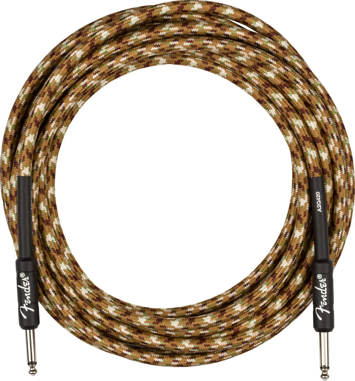 Fender 18.6-Foot Professional Tweed Instrument Cable, Straight-Straight, Desert Camo - 1 Pack 18.6ft