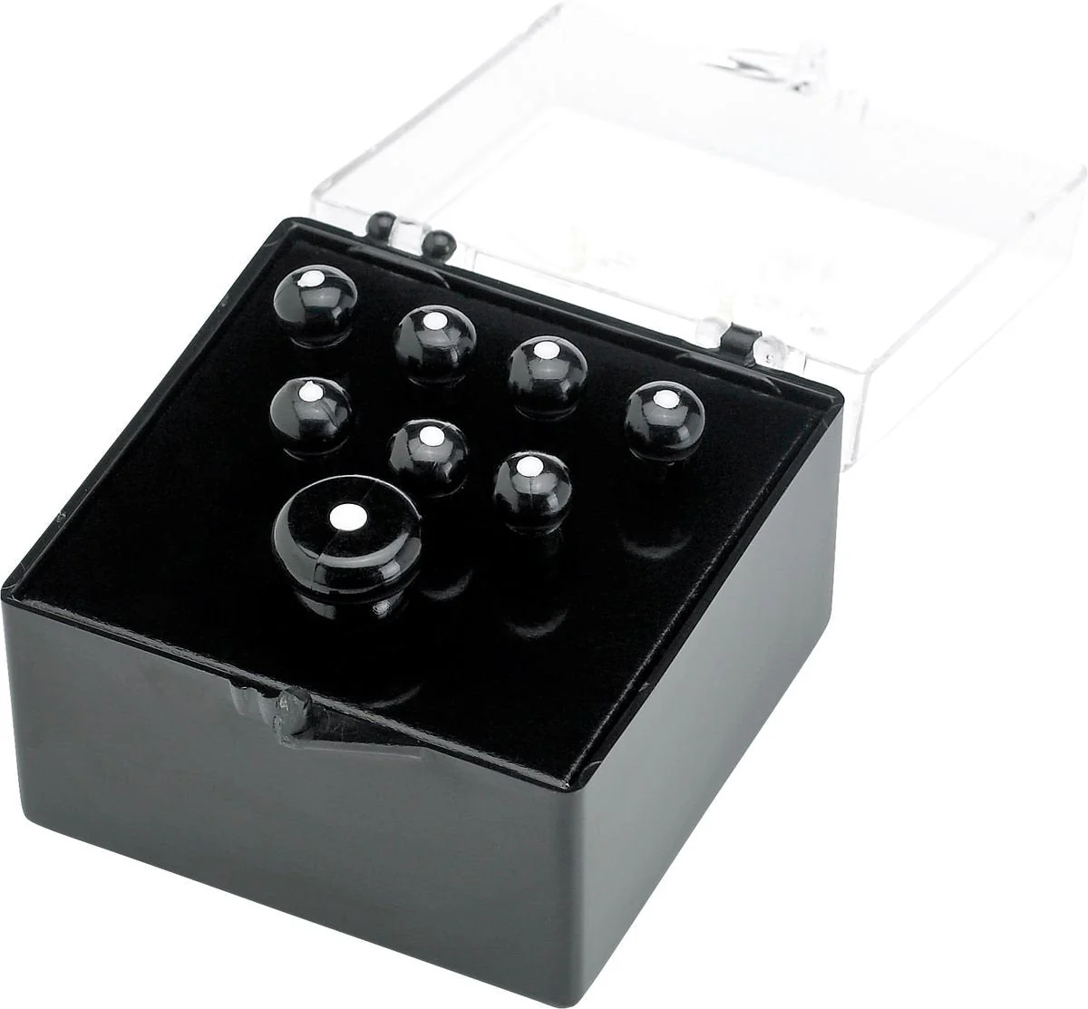 Fender Bridge Pin Set - Black w/ White Dot - Image 2