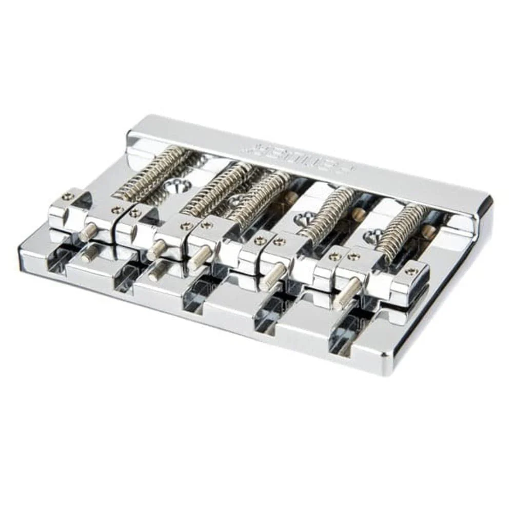 Fender HiMass 5-String Bass Narrow Bridge Assembly with Brass Saddles - Chrome - Image 3