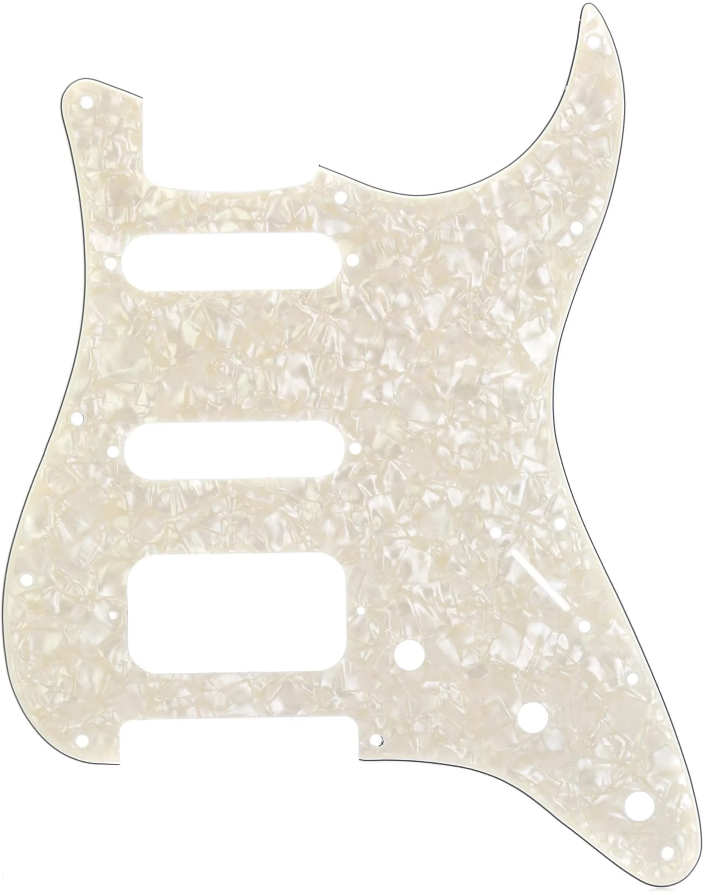 Fender Lone Star Pickguard, White Moto Black Moto