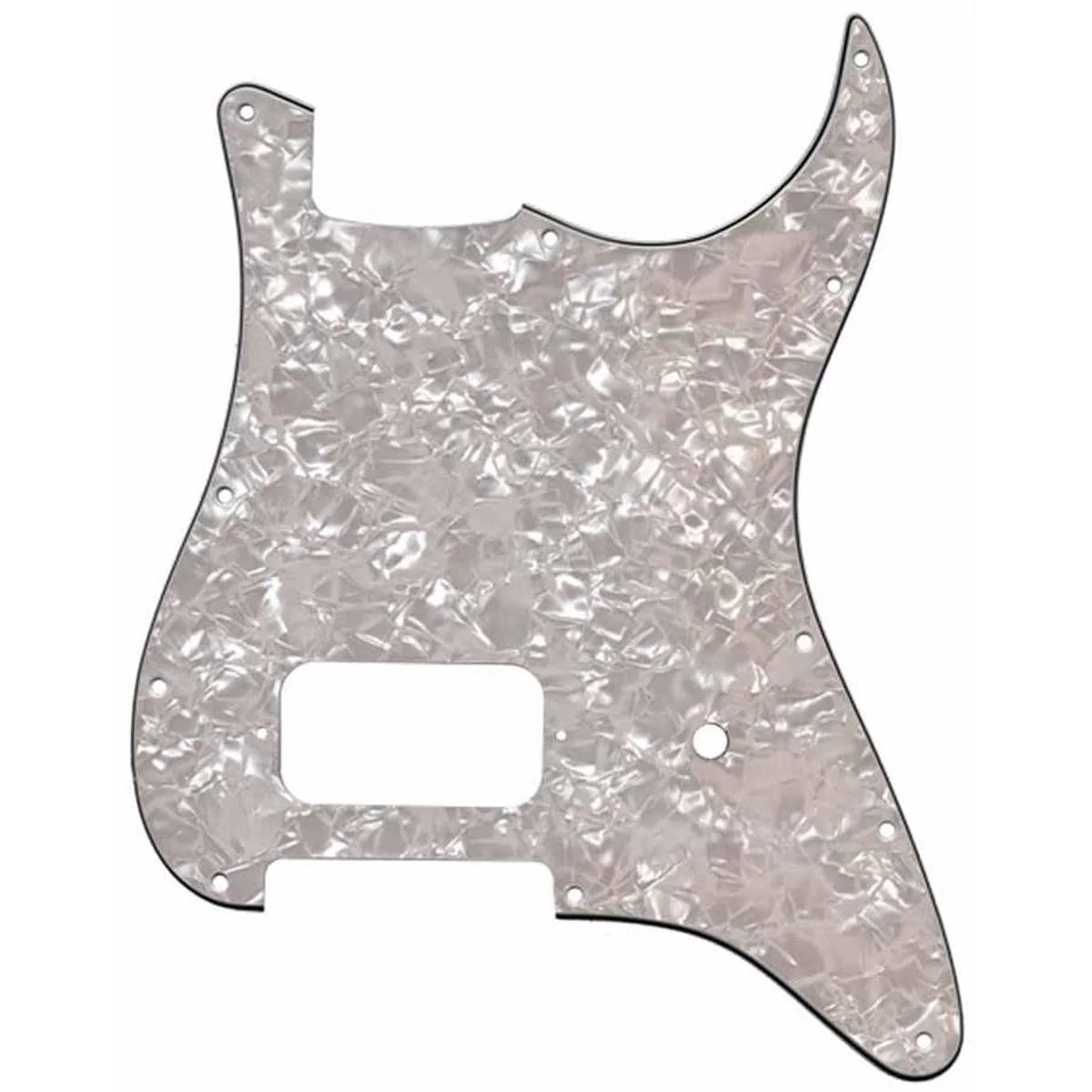 Fender Modern Pickguard, Single Humbucker Stratocaster, 11-Hole - White Moto