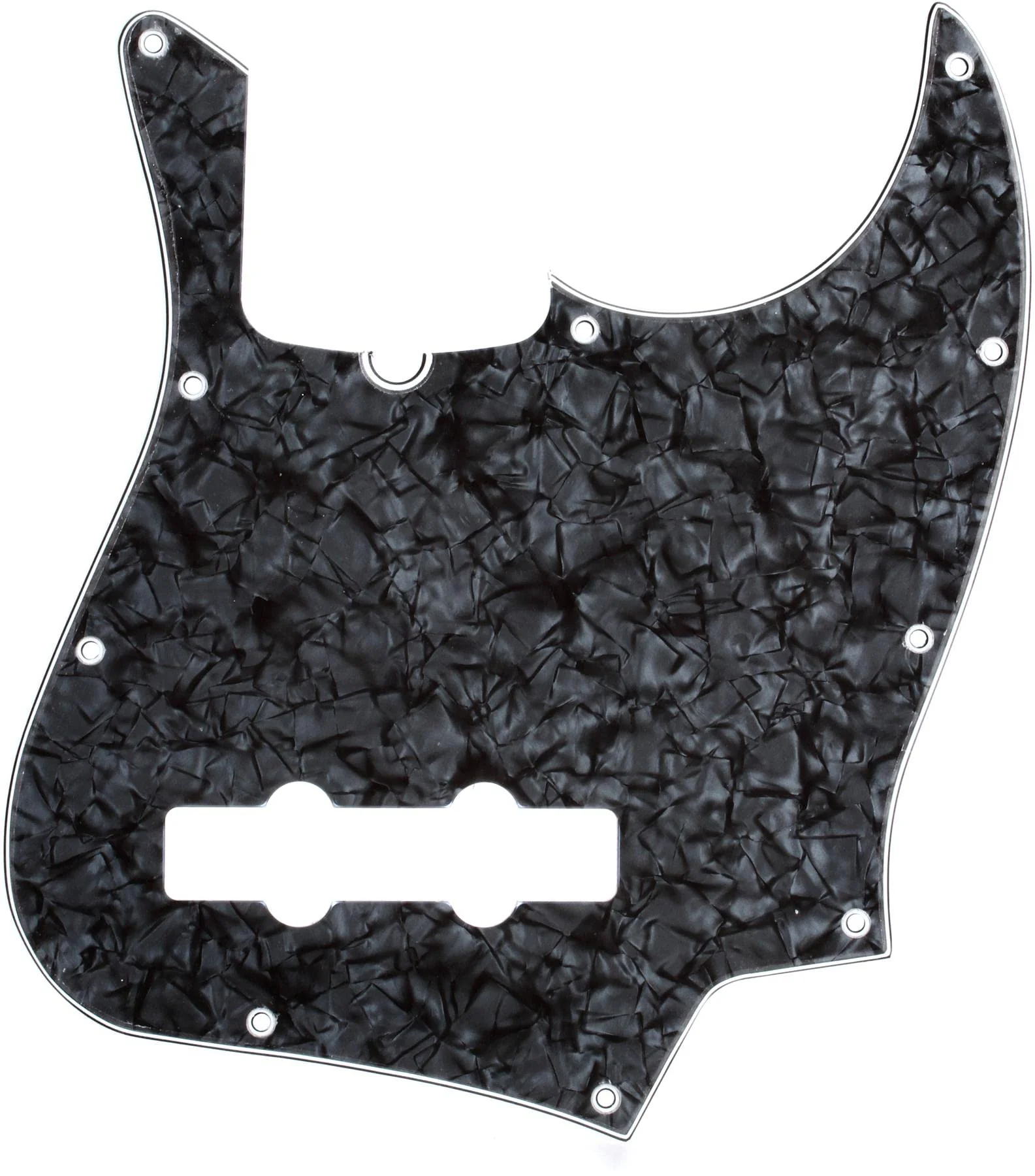 Fender Standard Jazz Bass Pick Guard (10-Hole) 4-Ply - Black Pearl