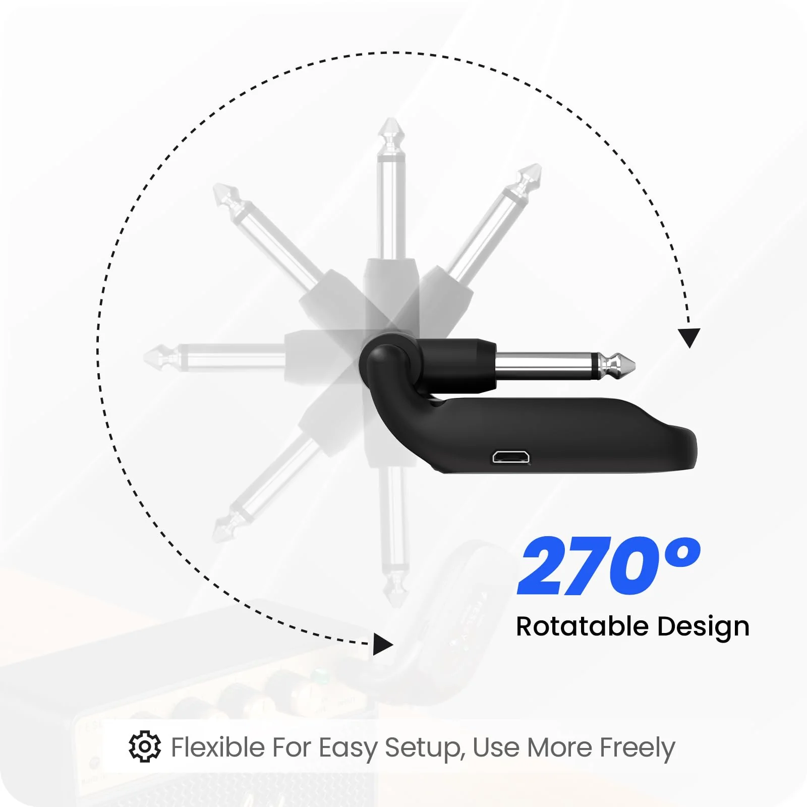 Fesley 2.4GHz Wireless Guitar System: Better Audio Resolution, One-Click Auto-Matching, 10-Hour Battery Rechargeable Audio Digital Wireless Guitar Transmitter Receiver for Bass Electric Instruments - Image 4